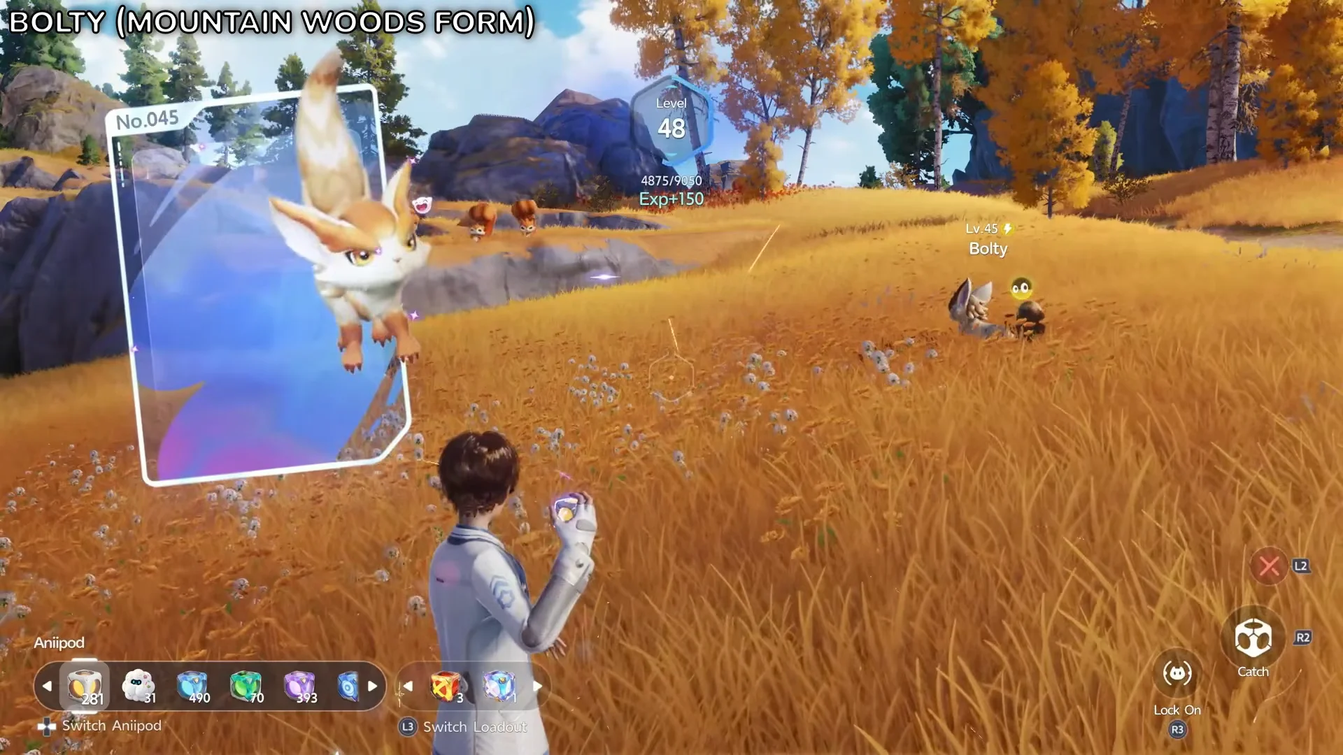 Map location and capture of Bolty (Mountain Woods Form) at coordinates -0804…
