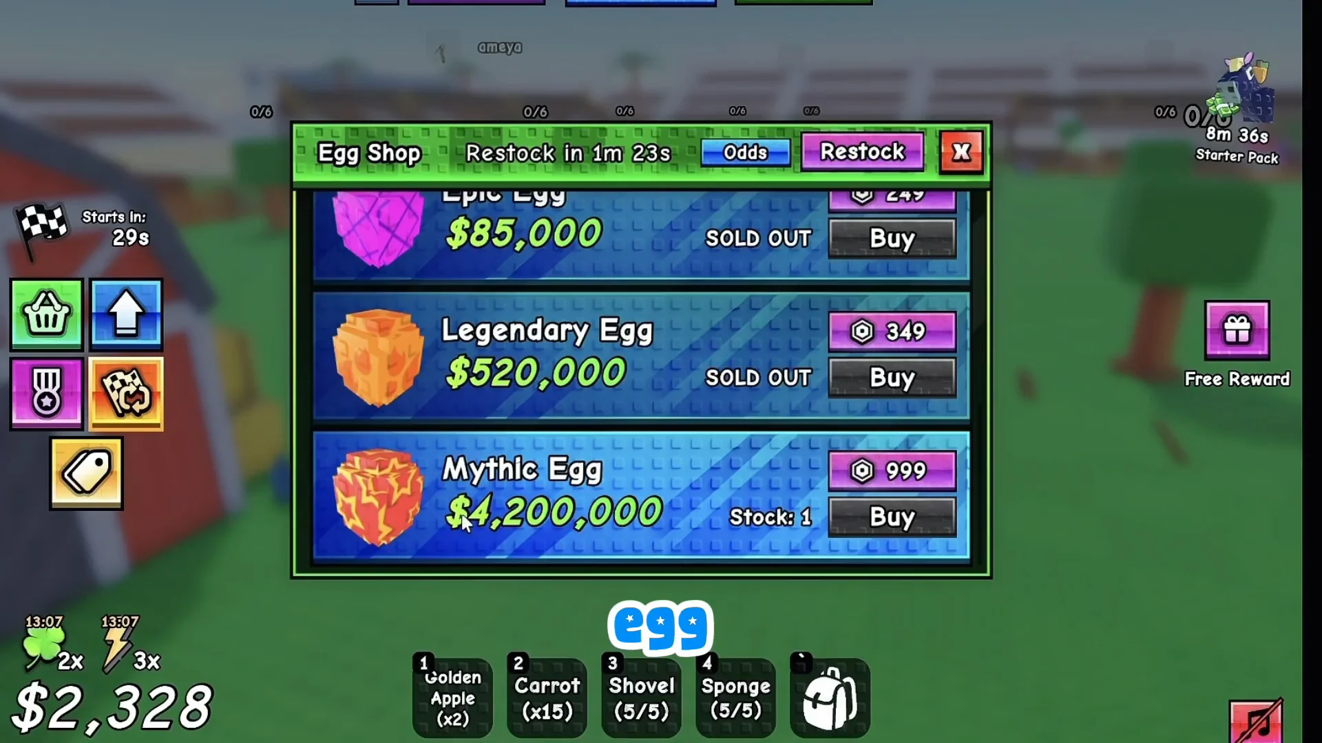 Checking Egg Shop Odds