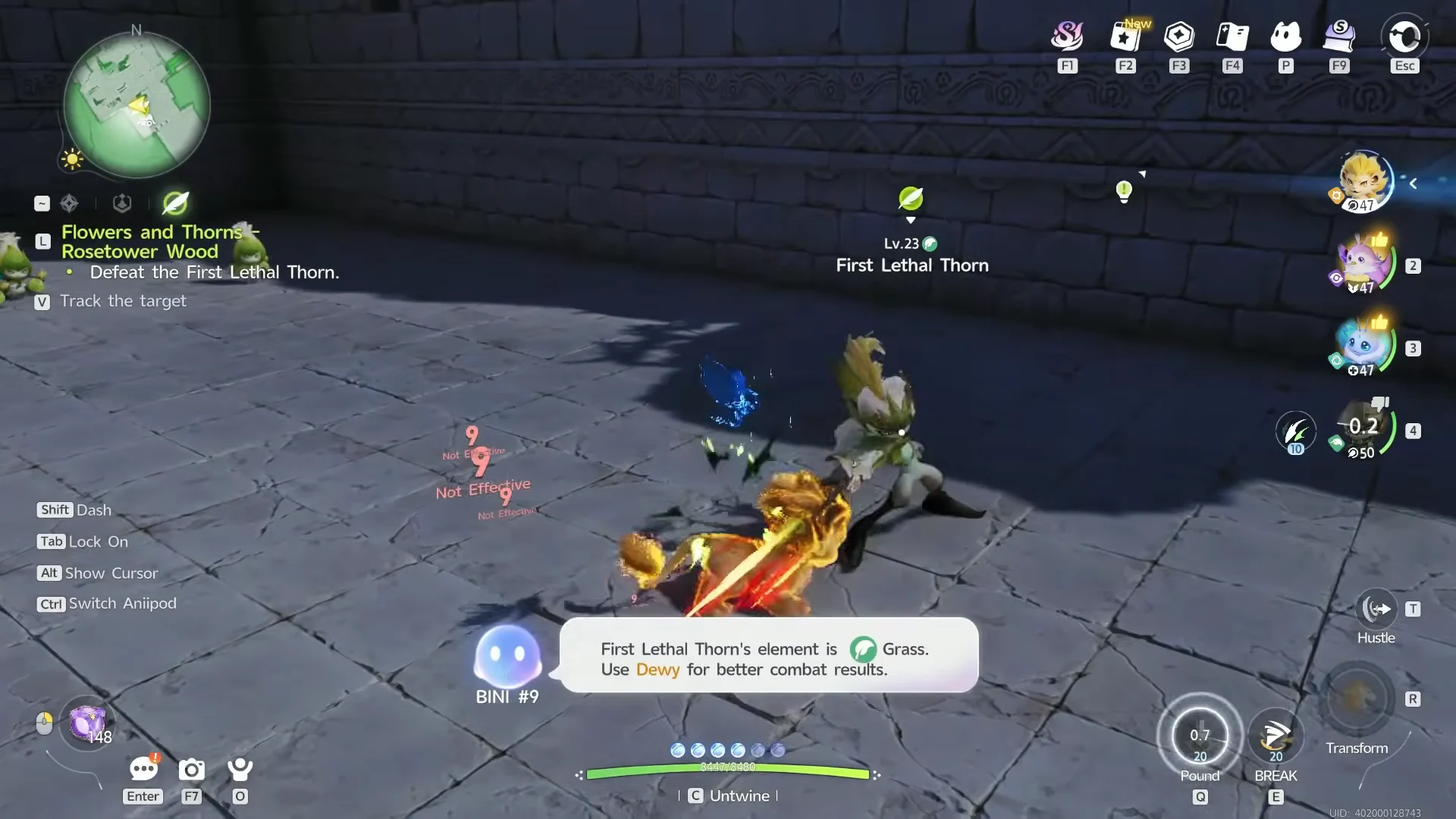 Combat with First Lethal Thorn