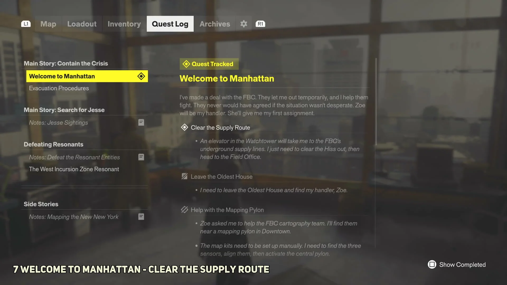 Quest Update: Clear the Supply Route