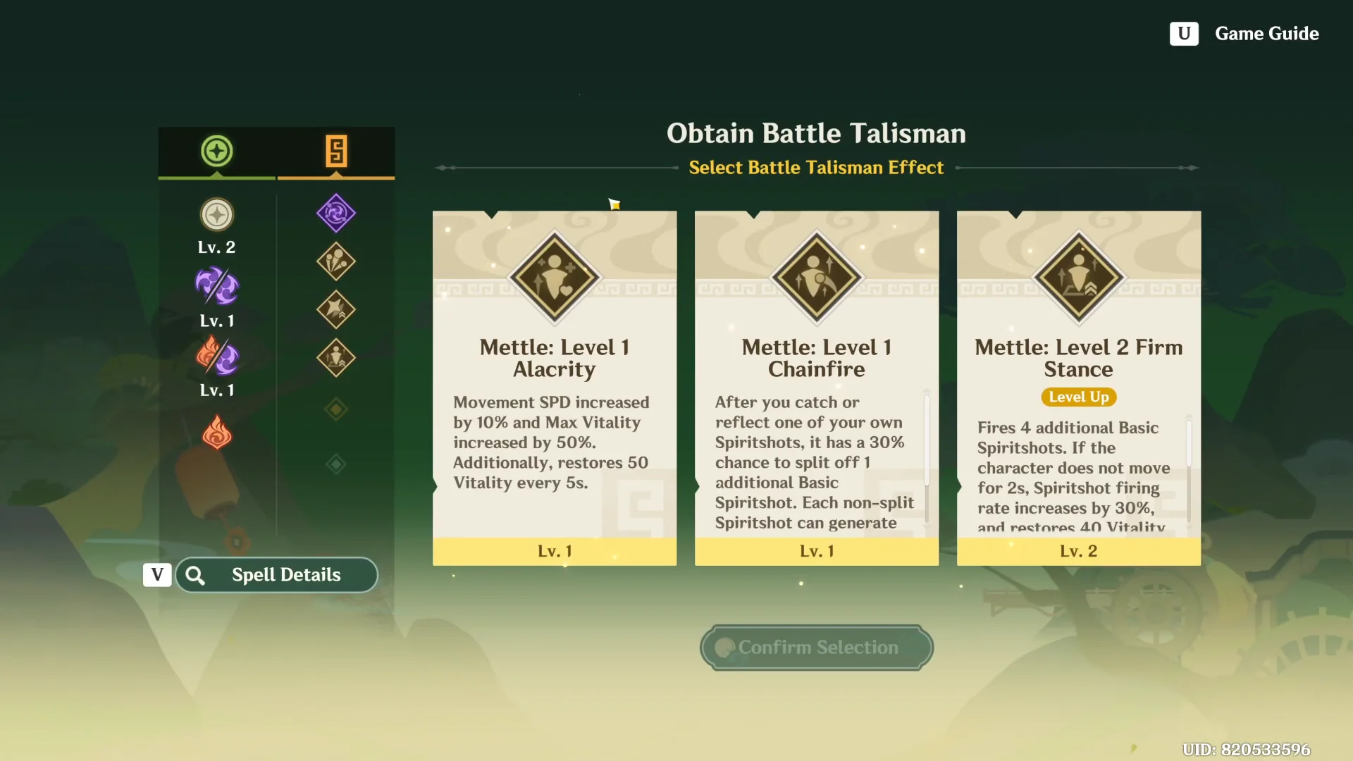 Talisman Selection