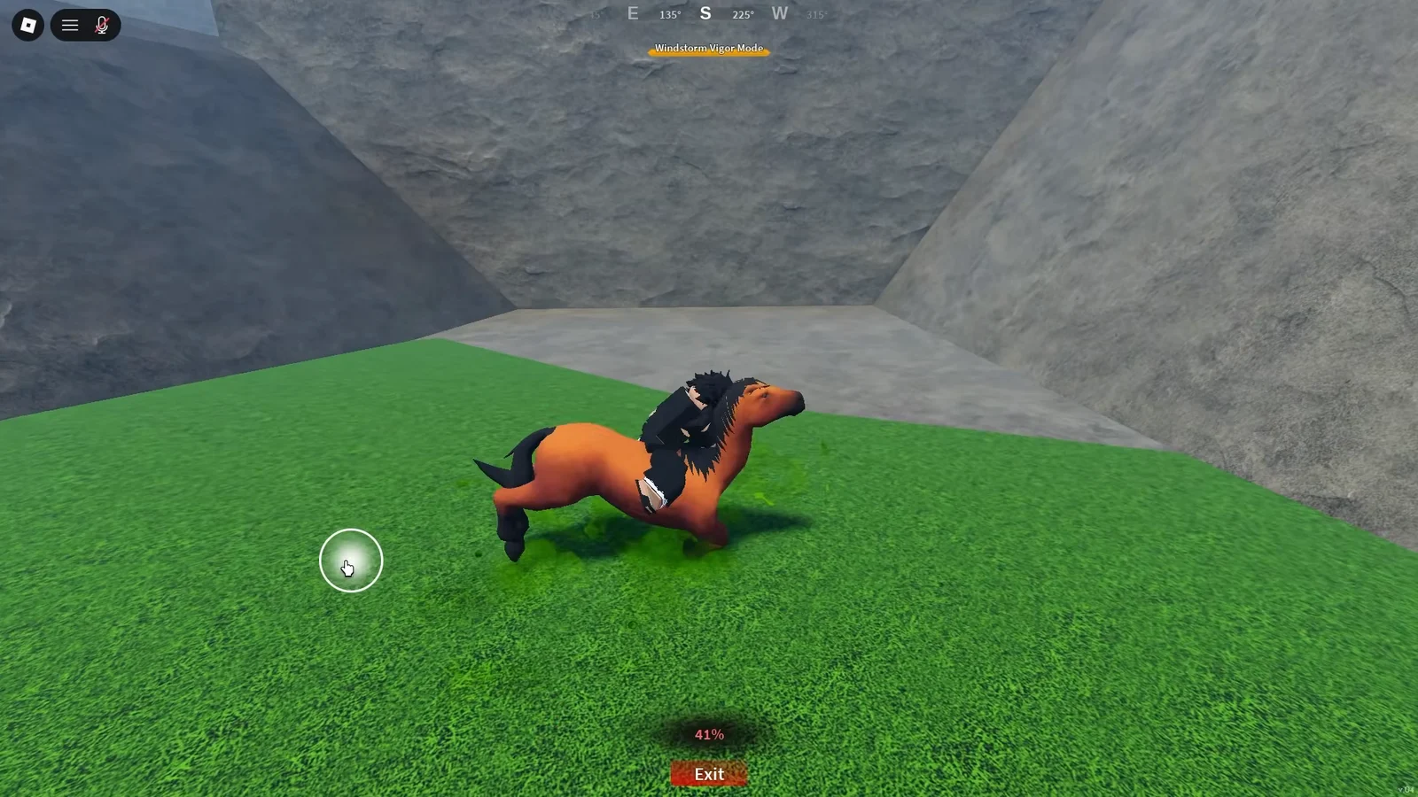 Pressing Tame on a wild horse starts the taming minigame, where you click the shrinking rings in time