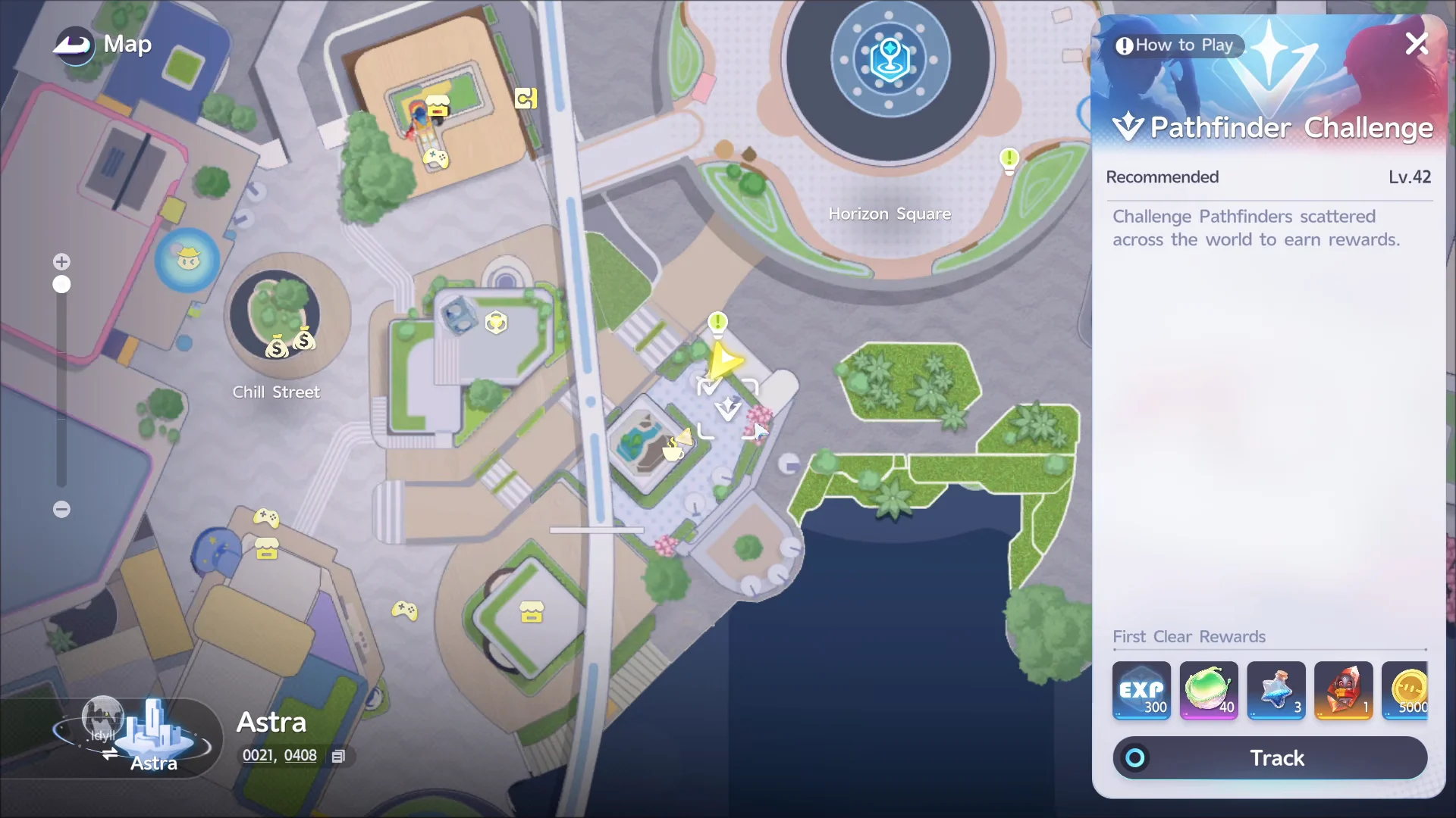 Astra Map & Challenge Info