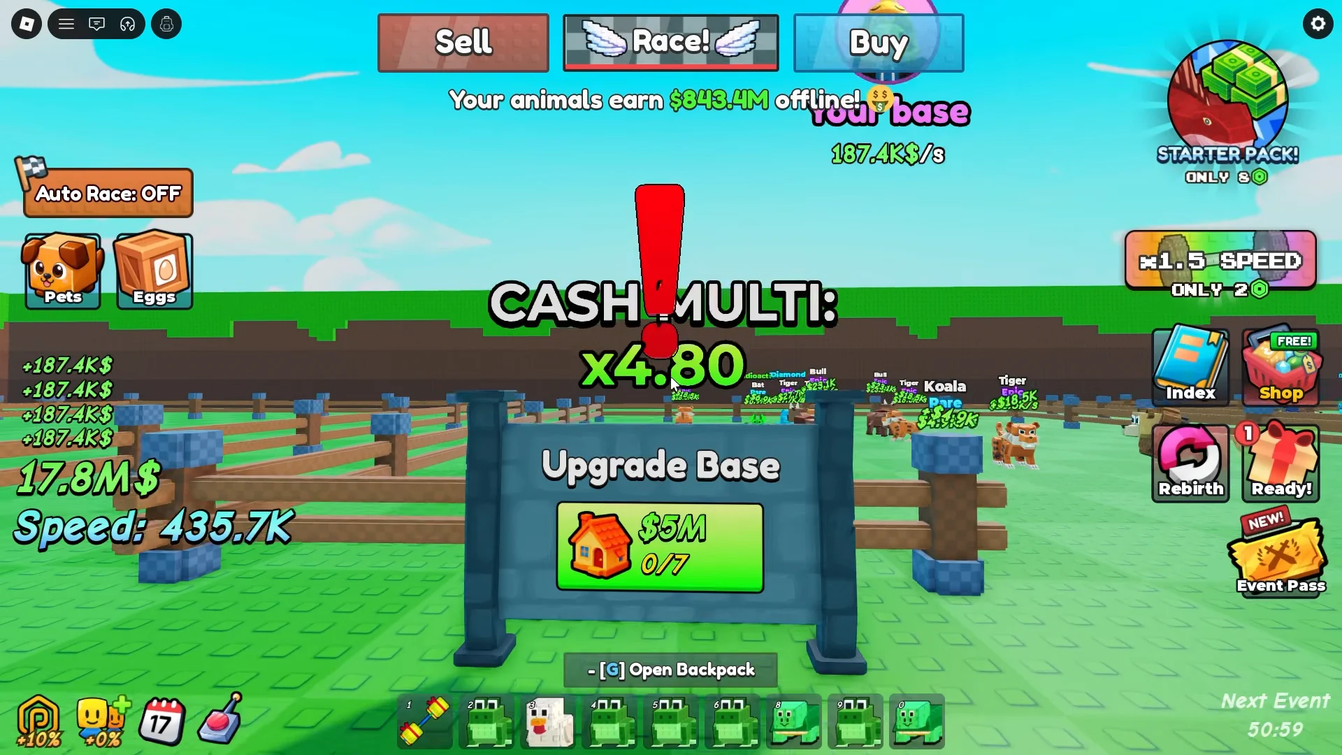 Base Upgrade for More Pet Slots