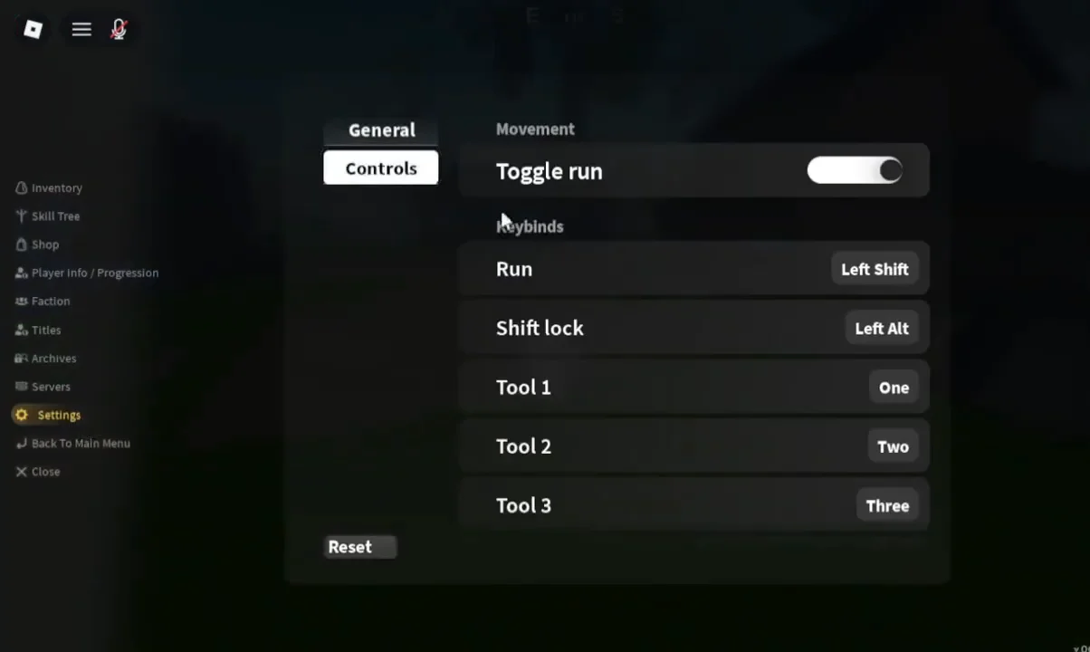 Reviewing Keybinds