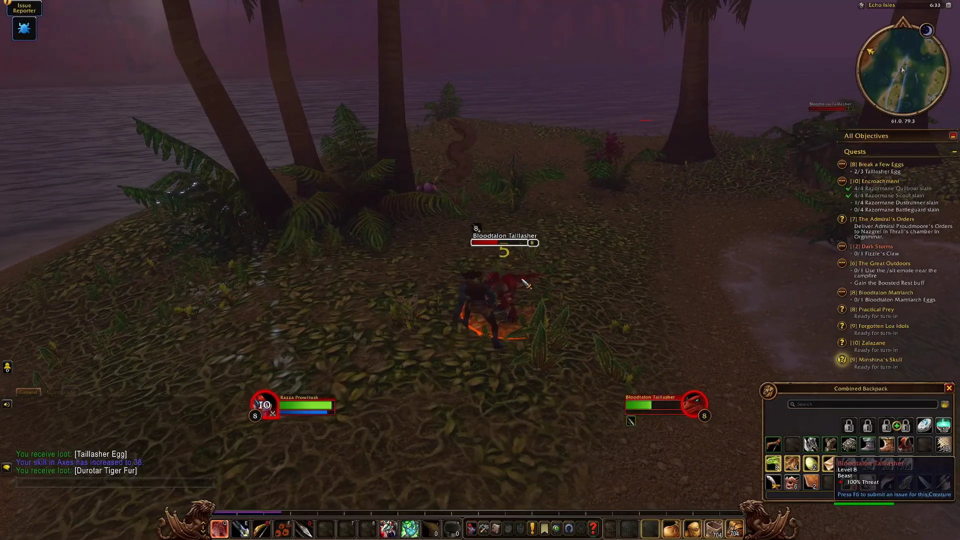Combat with Bloodtalon Taillasher