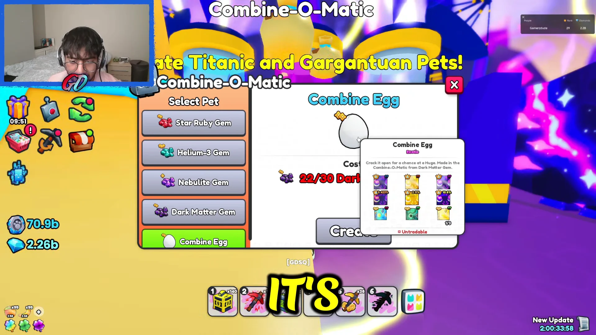 Combine Egg Stats