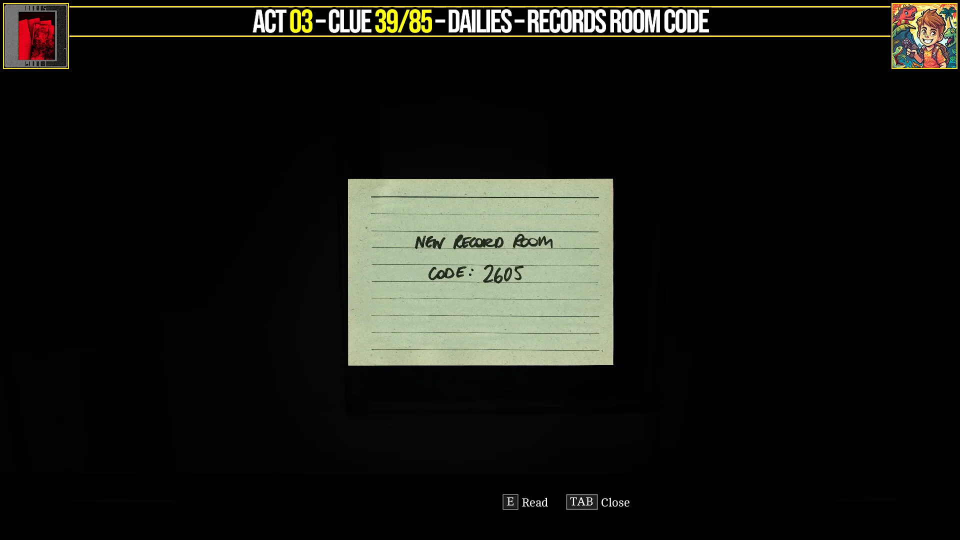 Records Room Code Clue
