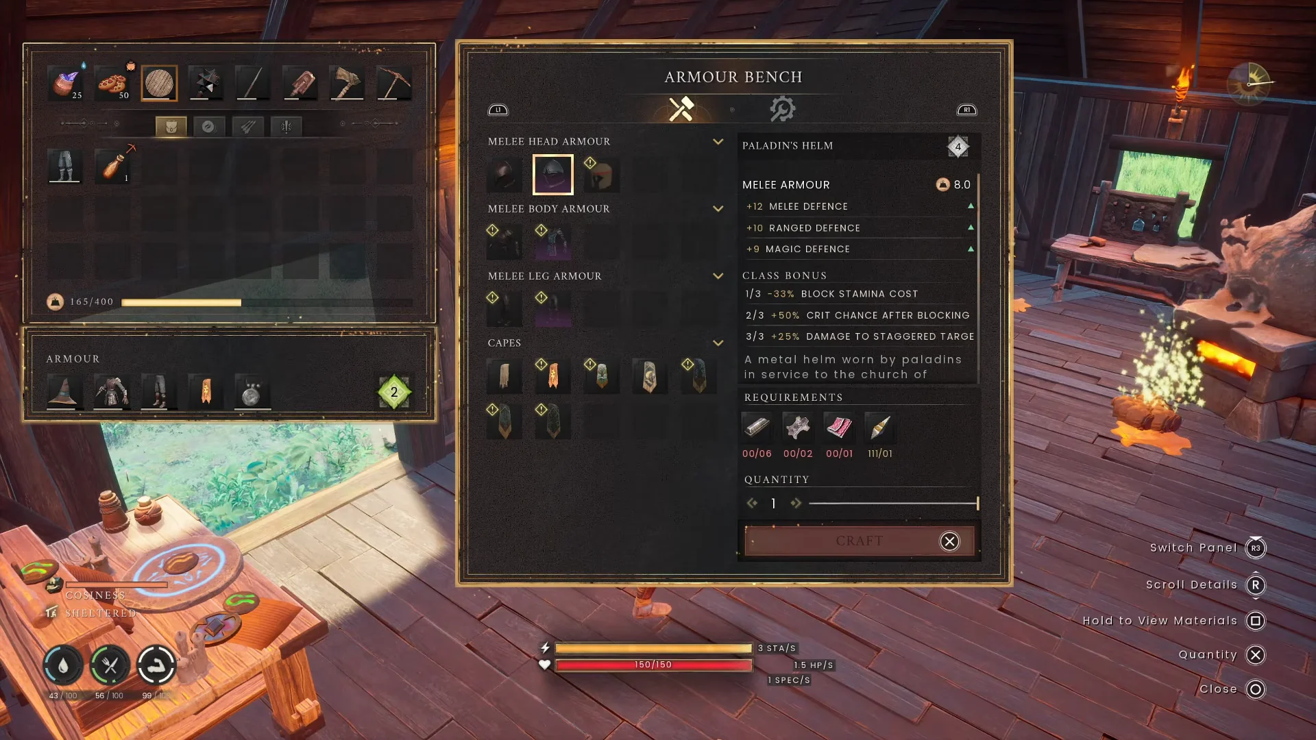 Reviewing Armor Bench Recipes