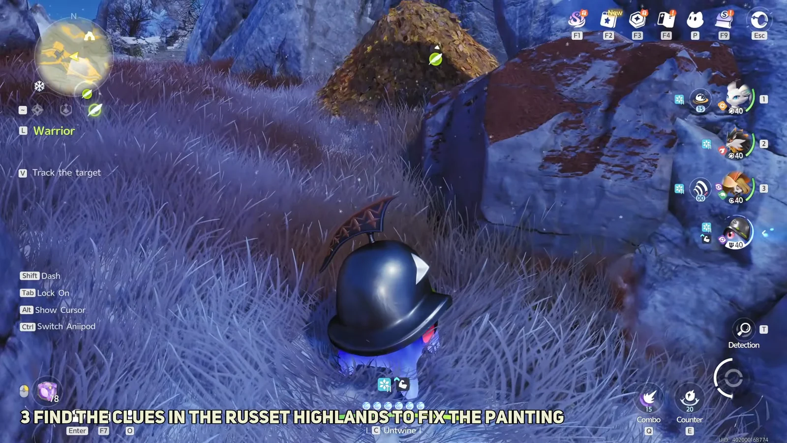 Following Quest Path to Mountain Top