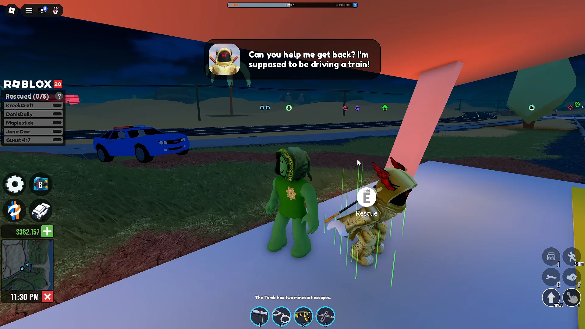 Rescuing the First NPC at the Train Station