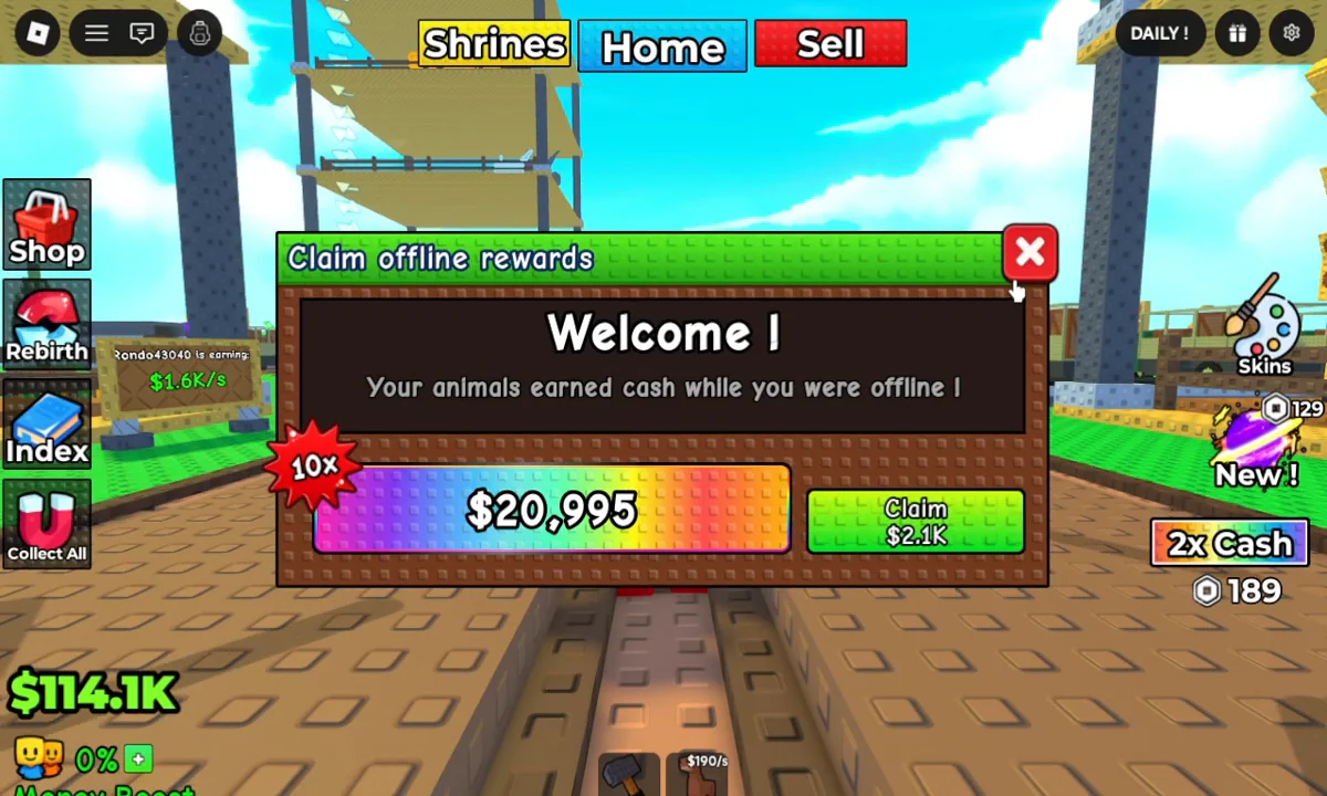 Rejoining and Claiming Offline Rewards