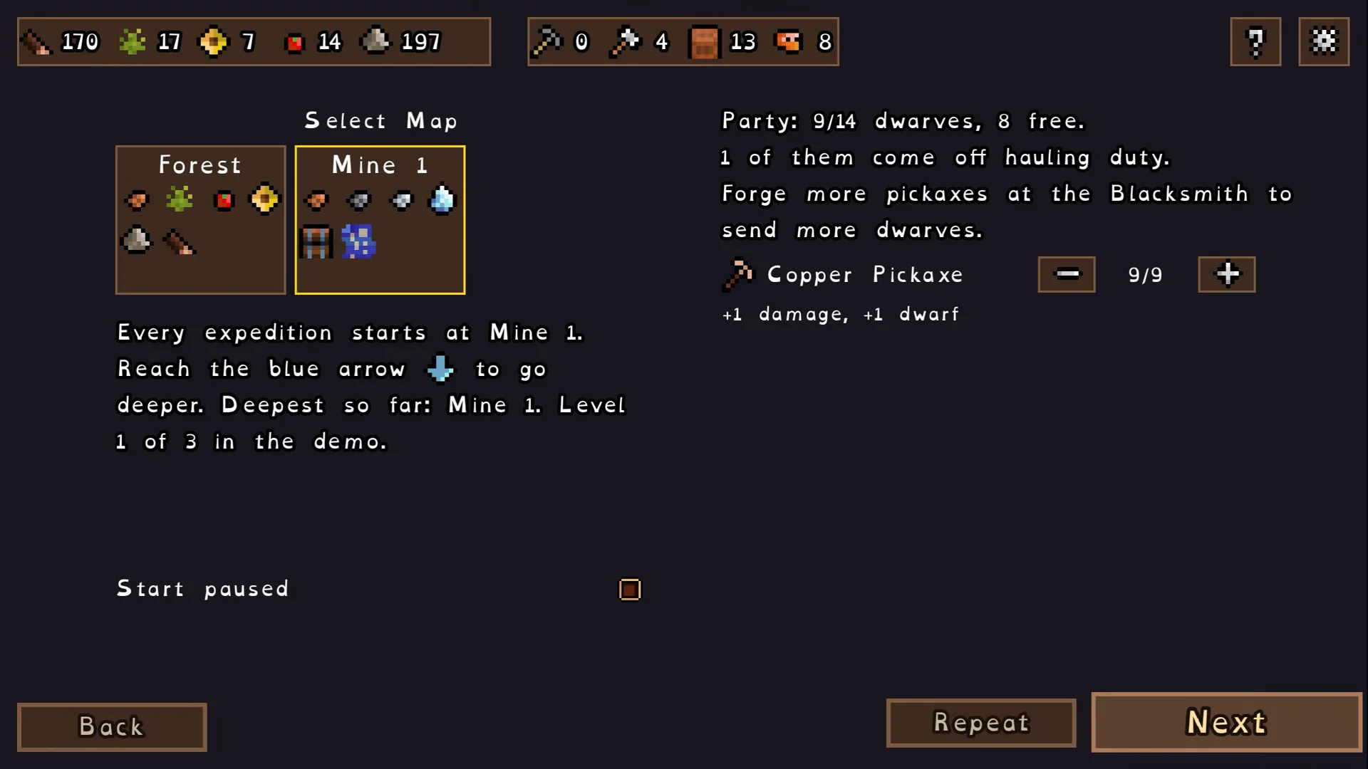 Expedition Preparation Screen