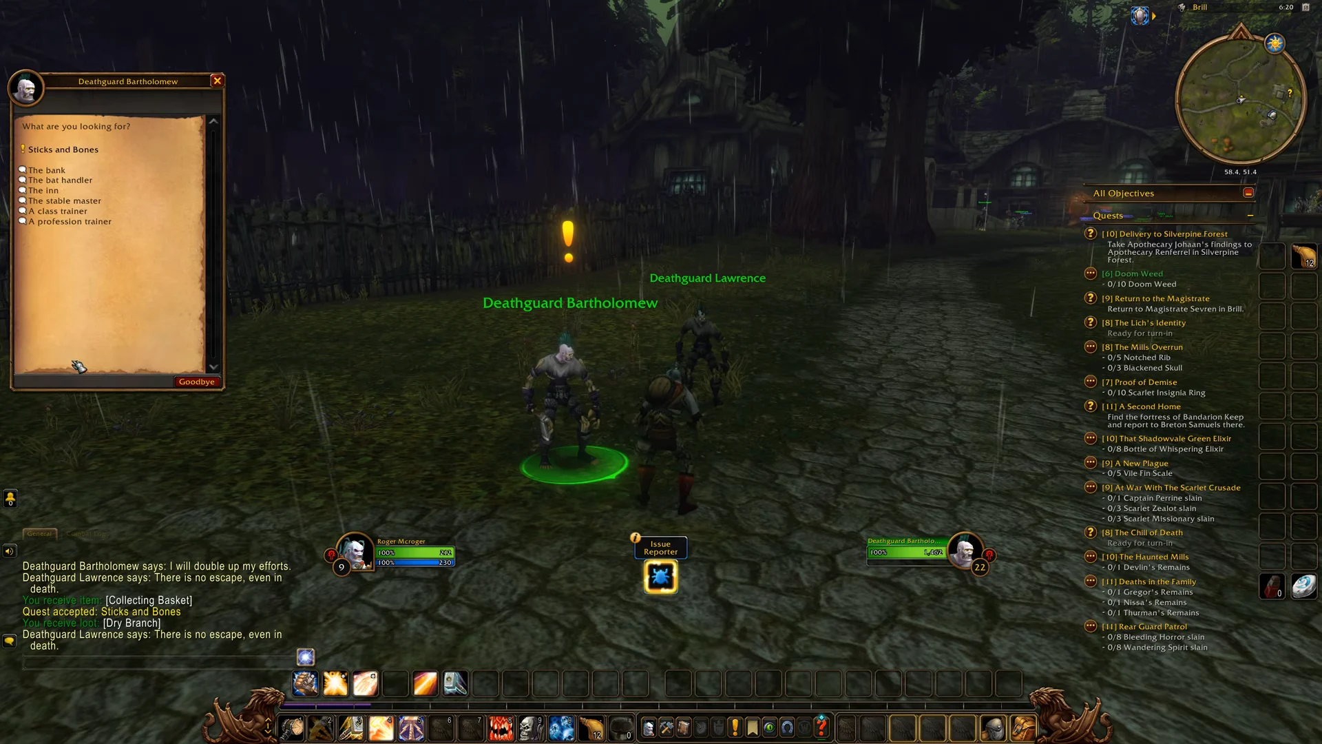 Accepting Quest Sticks and Bones