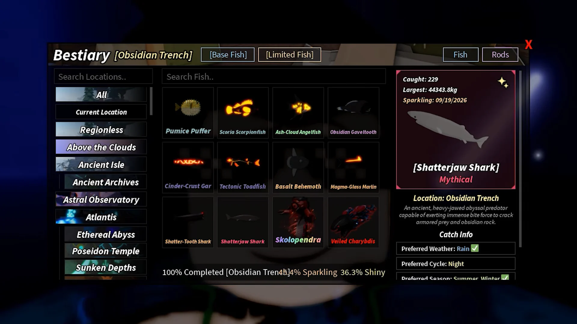 Reviewing the Obsidian Trench Bestiary