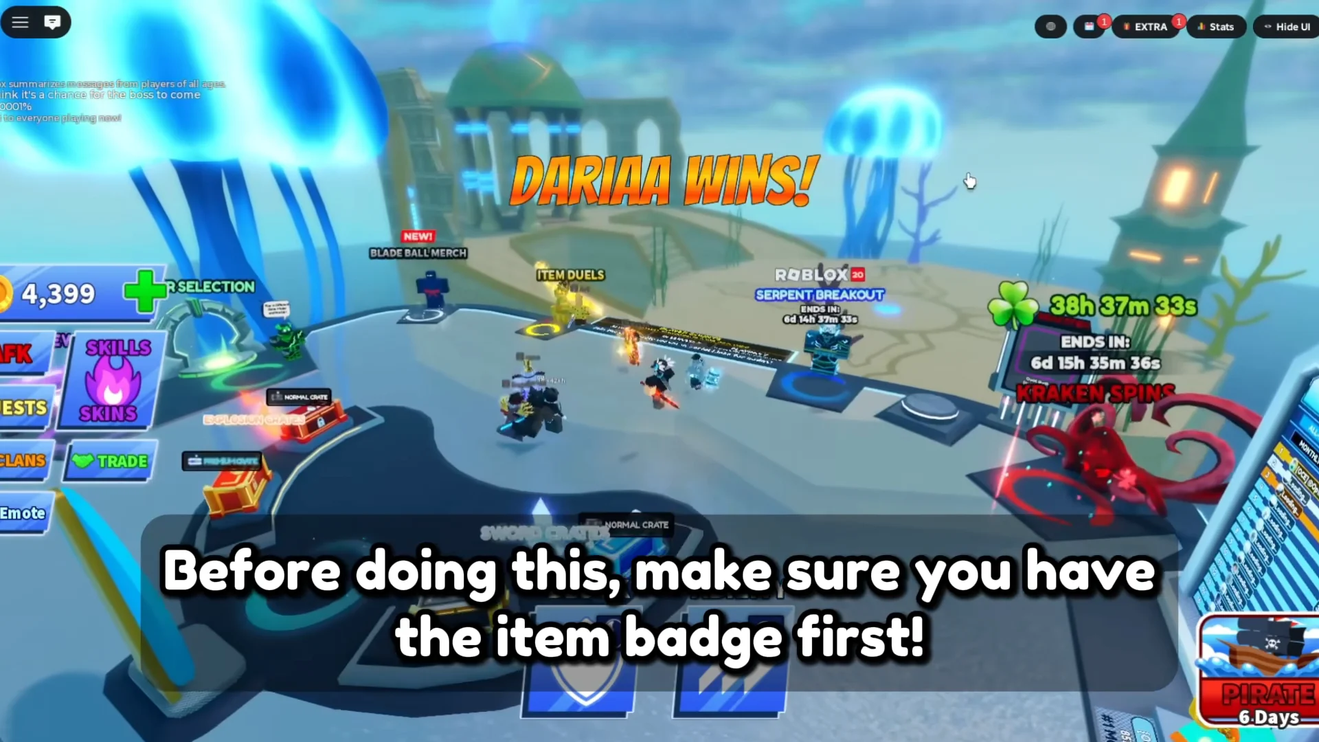 Check item badge requirement