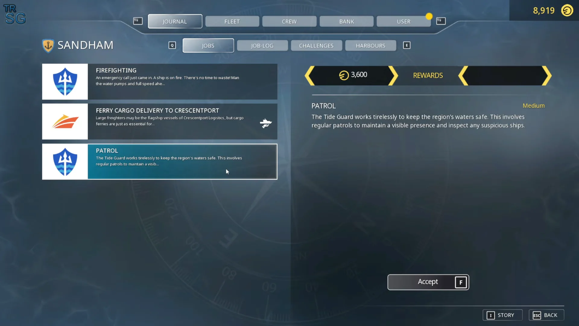 Selecting patrol mission