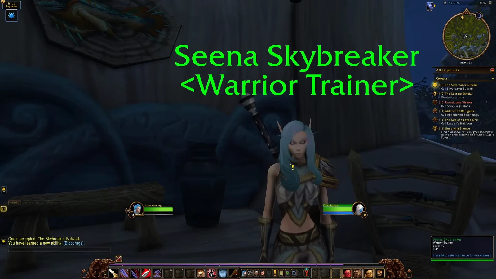 Locating Seena Skybreaker