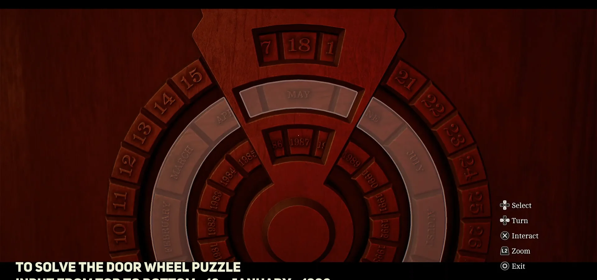 Setting the day wheel to 18