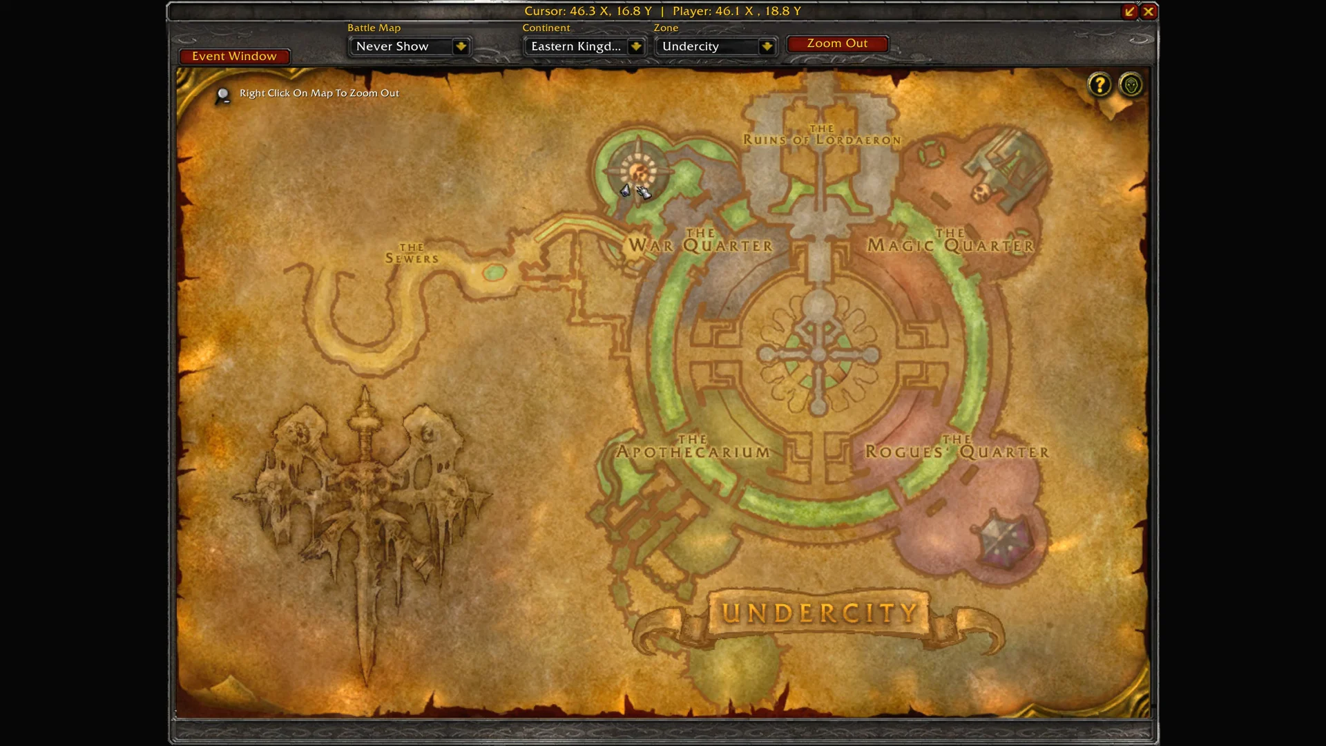 Undercity map display