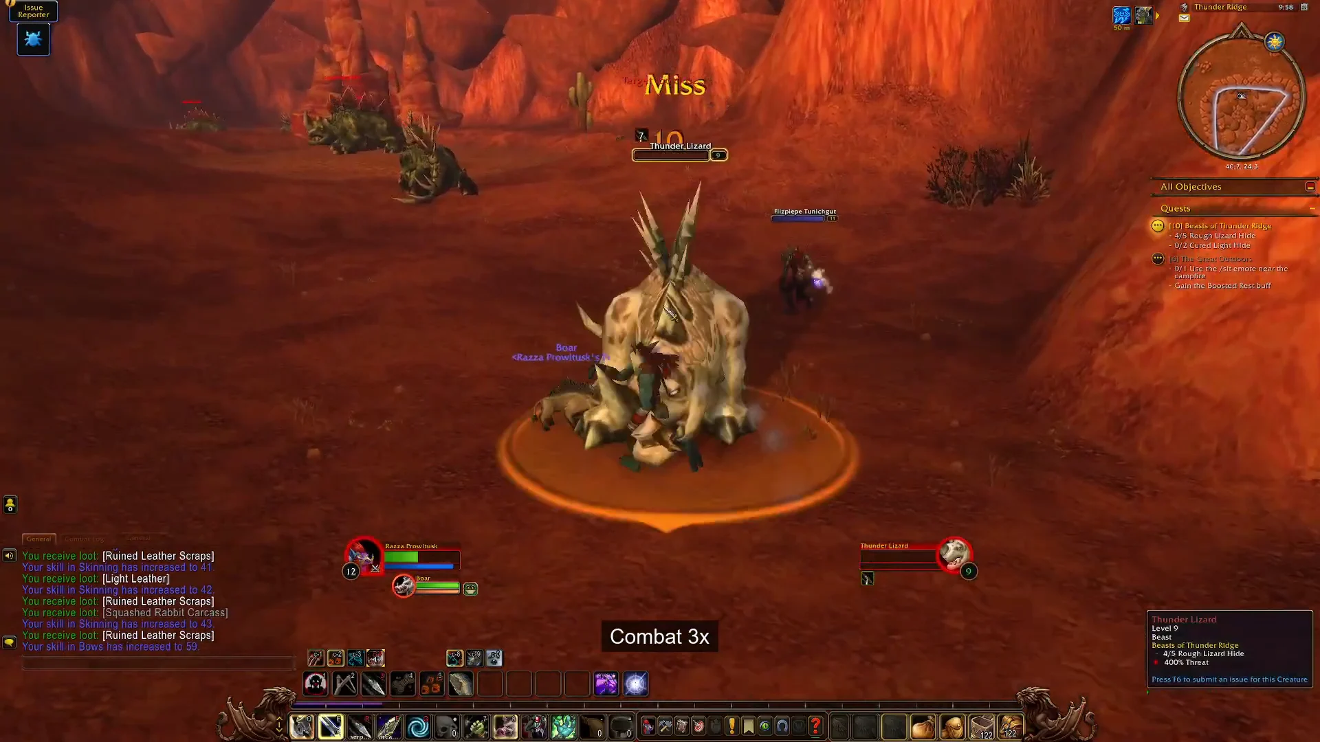 Farming Rough Lizard Hides (Combat 3x)