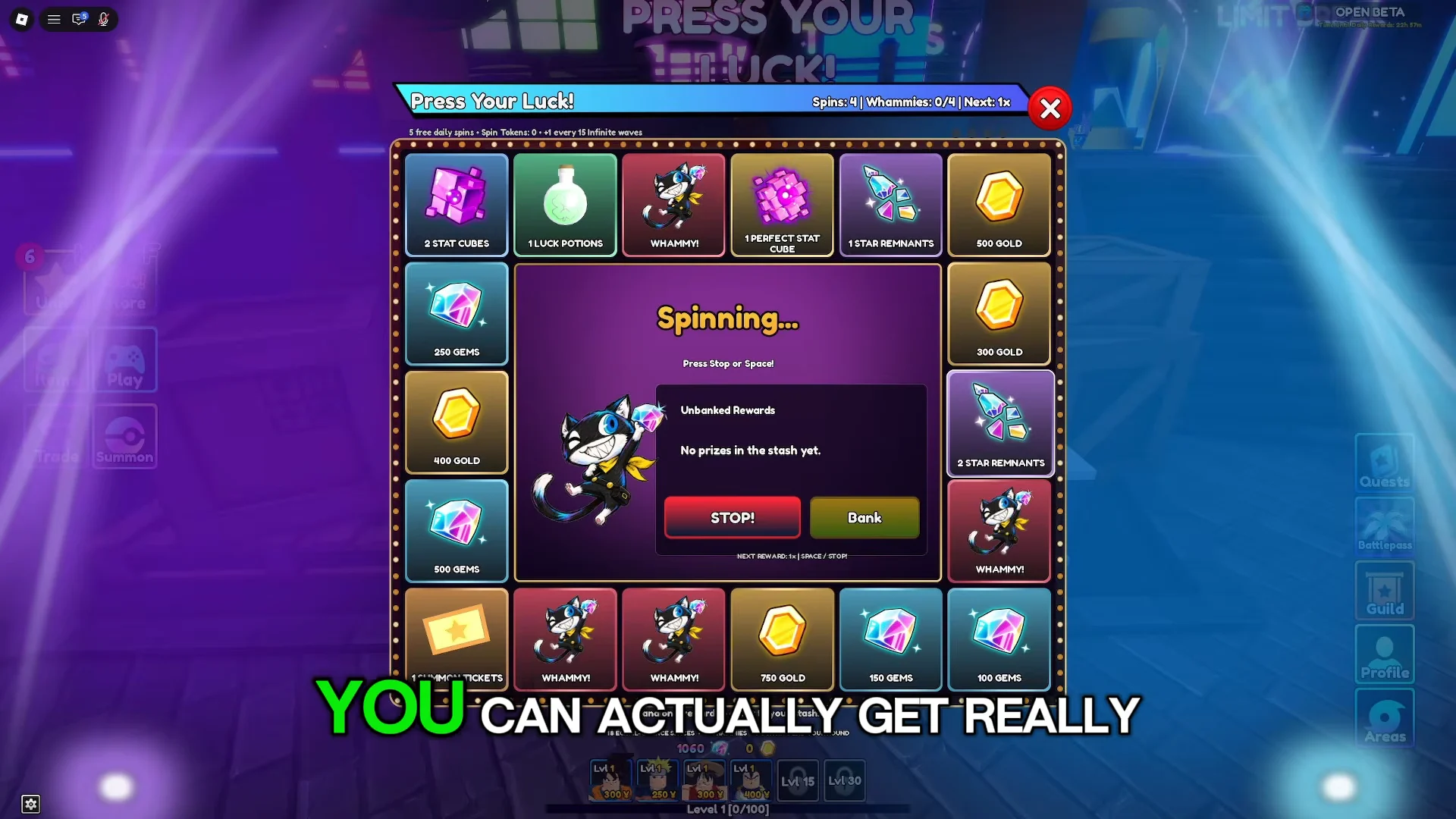 Press Your Luck Mini-Game
