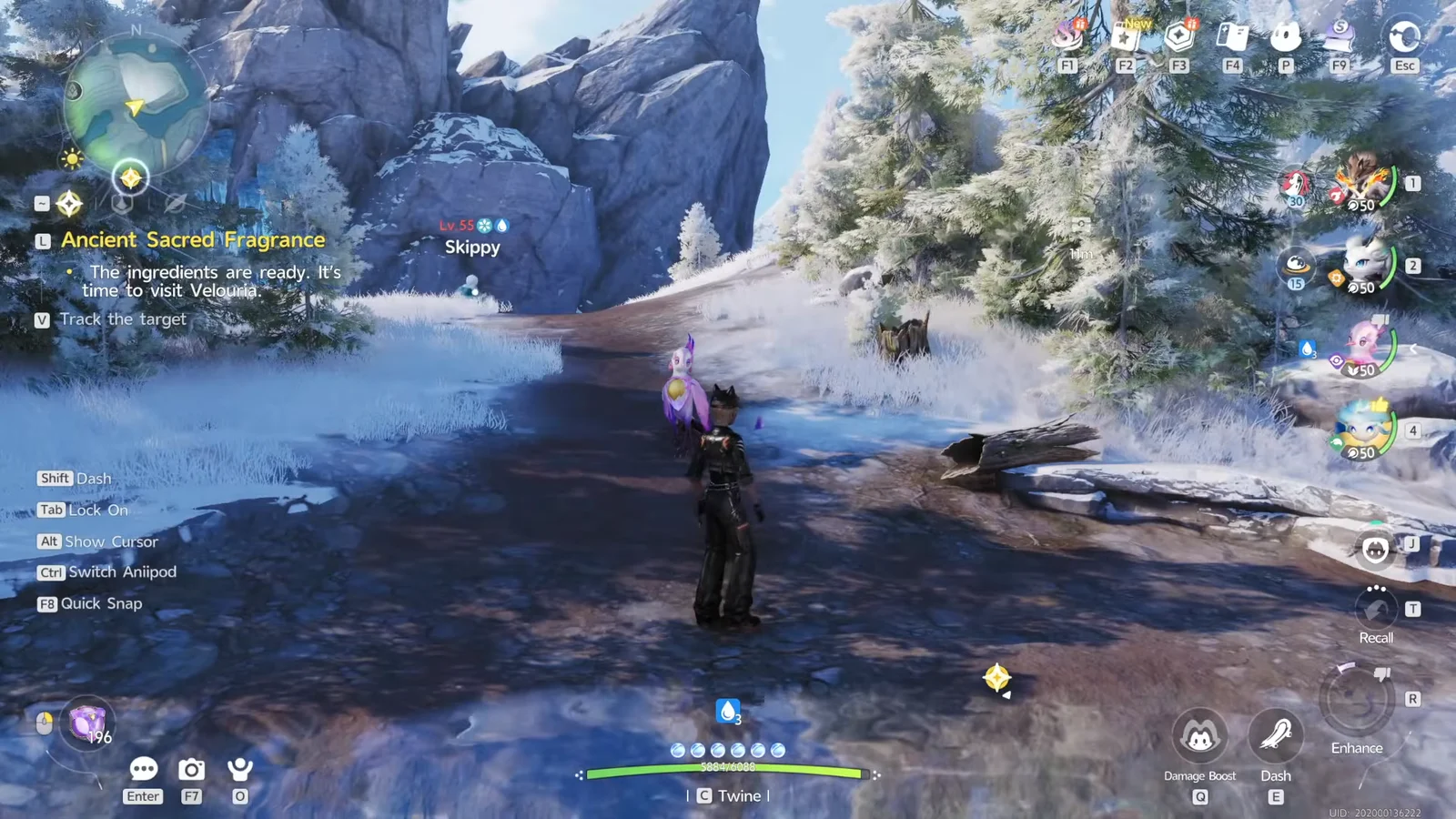 Approaching the snowy crater