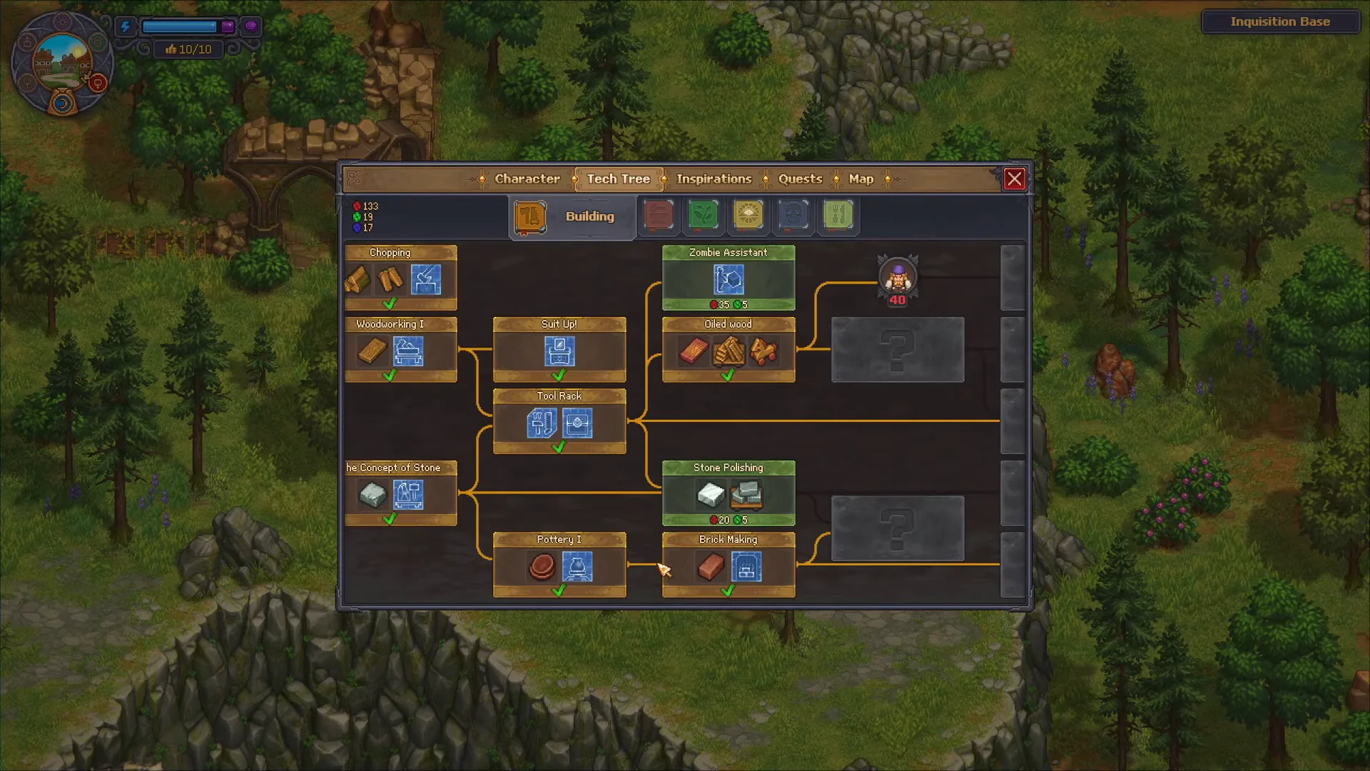 Tech Tree menu