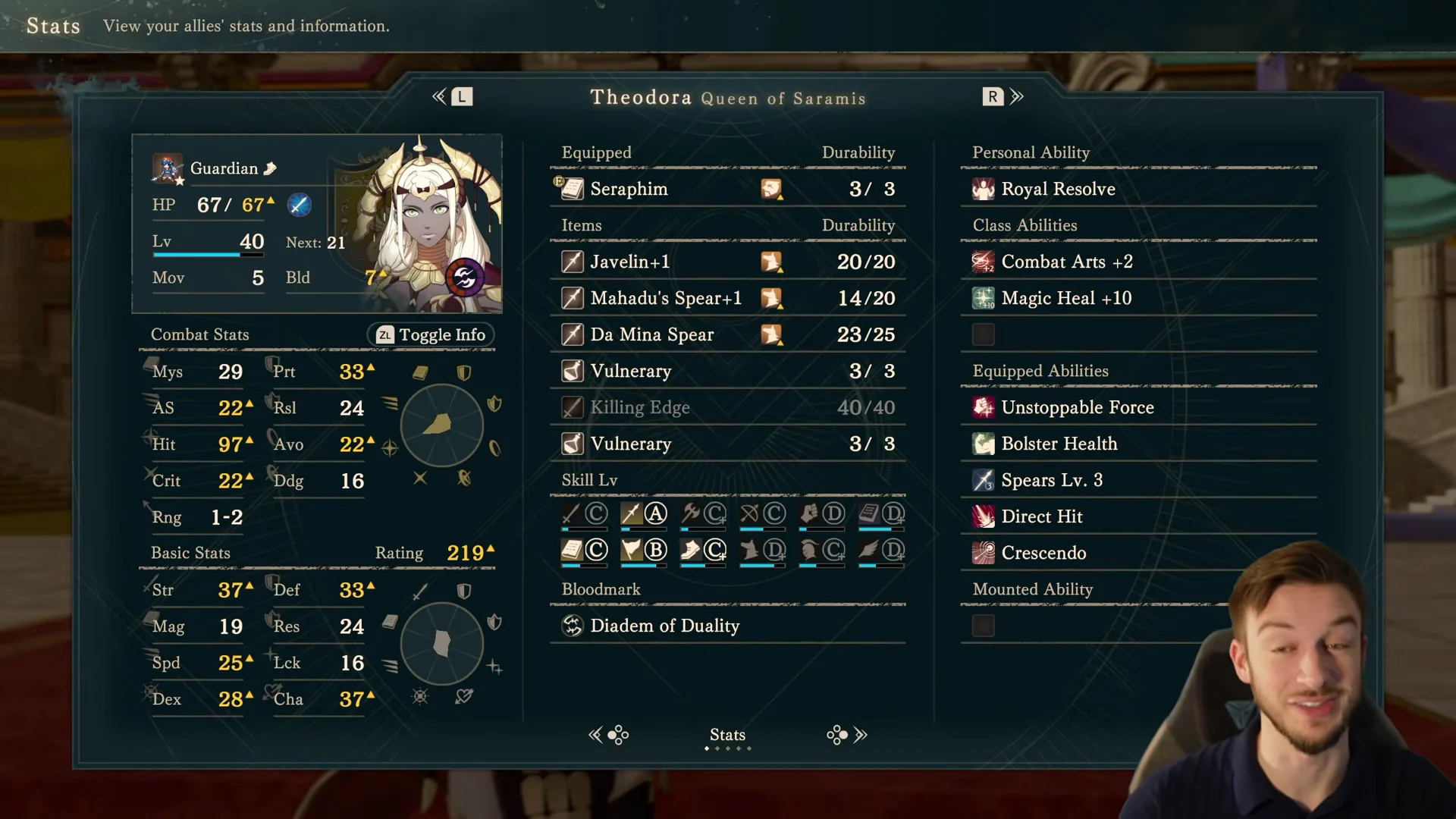Theodora Stats & Combat Overview