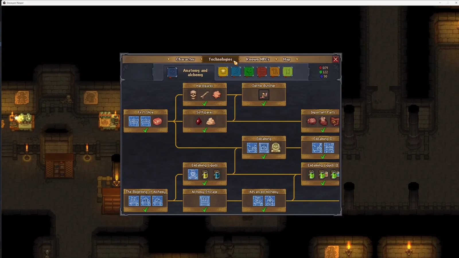 Technology tree requirements