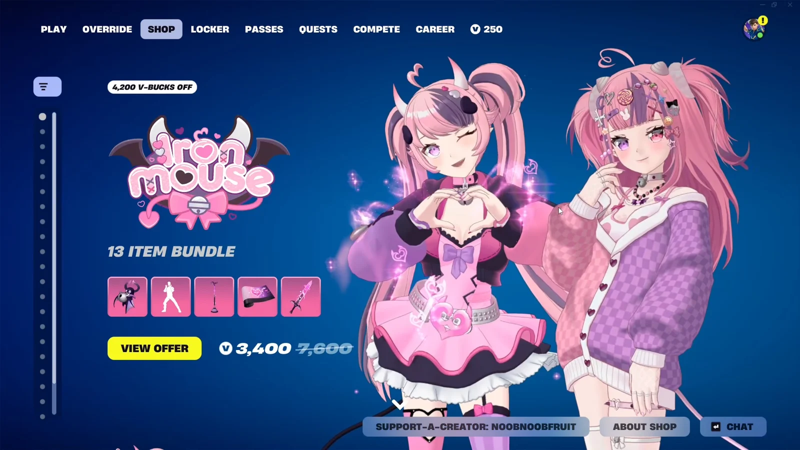 Item Shop & Cup Details