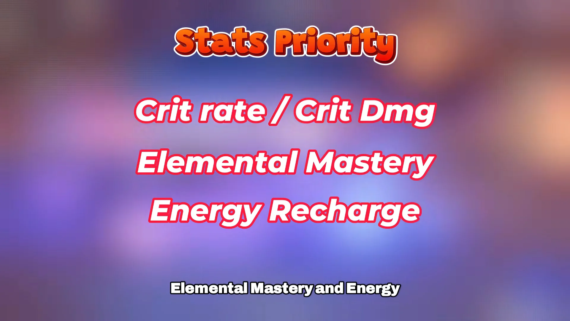 Stat Priorities