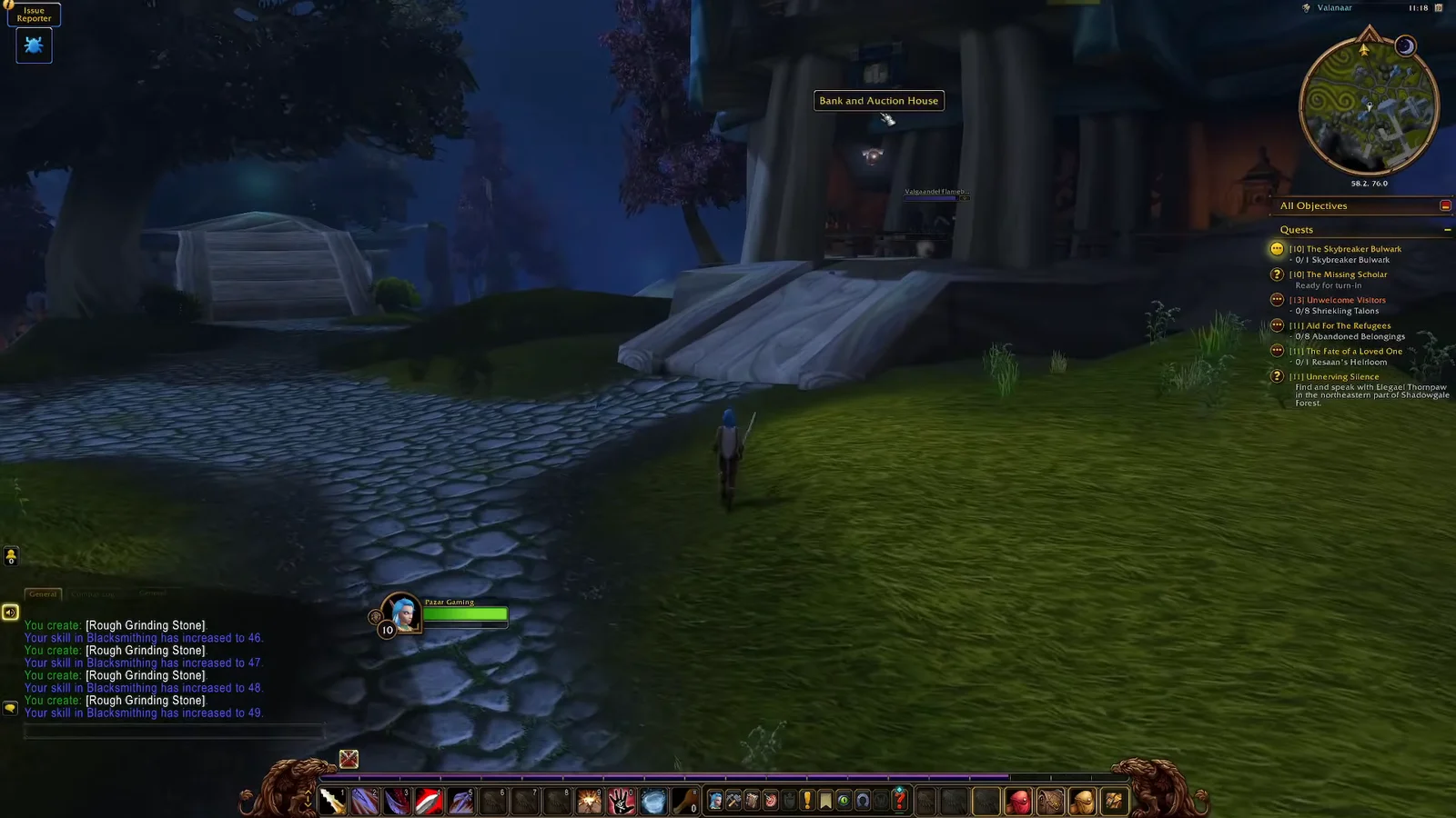 Approaching Bank and Auction House