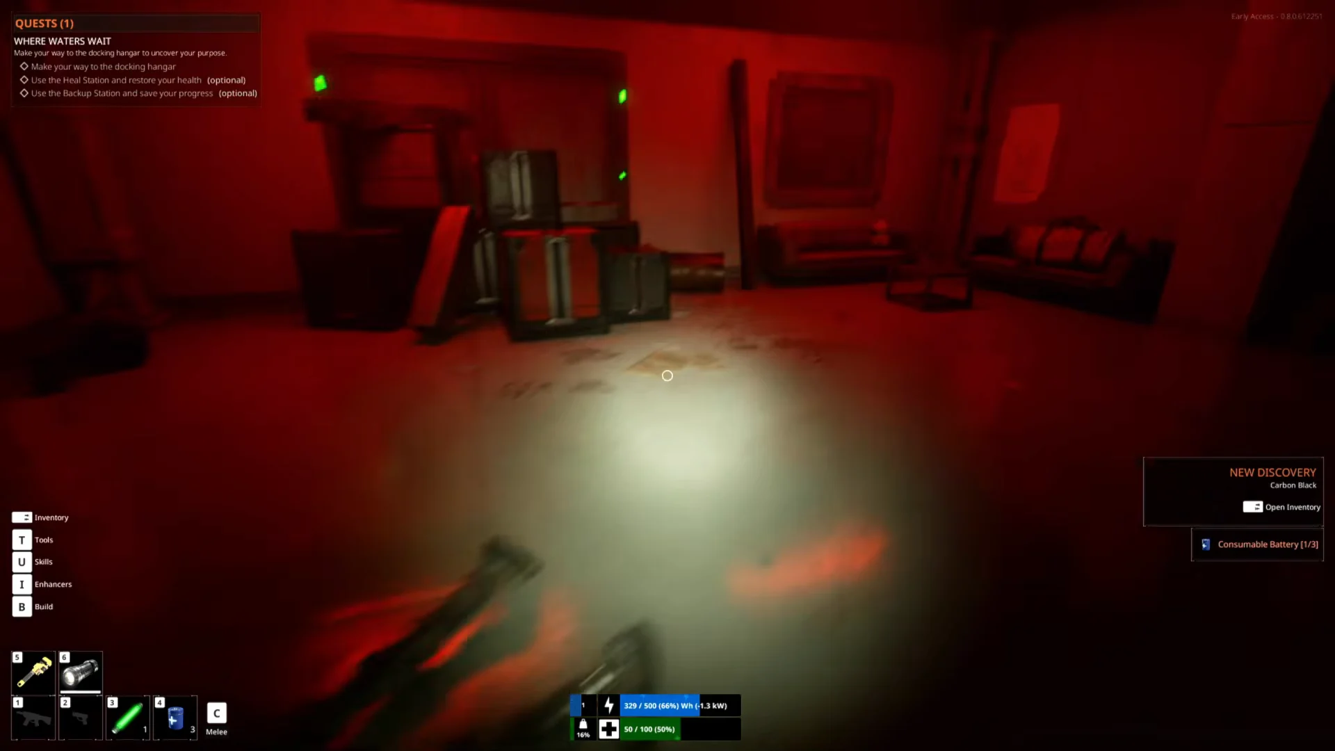 Reaches a room with a Heal Station and Backup Station (save terminal).