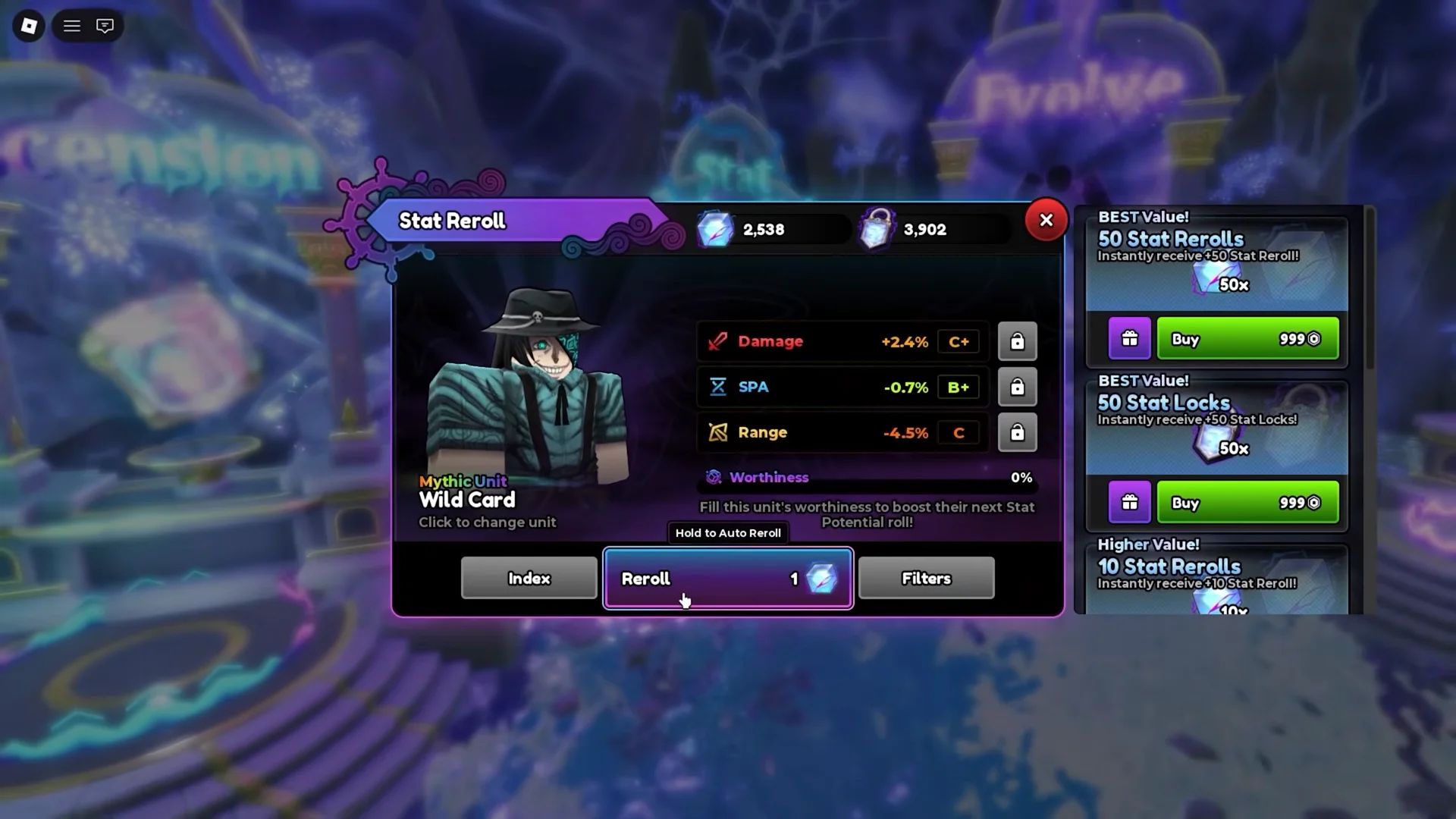 Stat Potential Rerolling