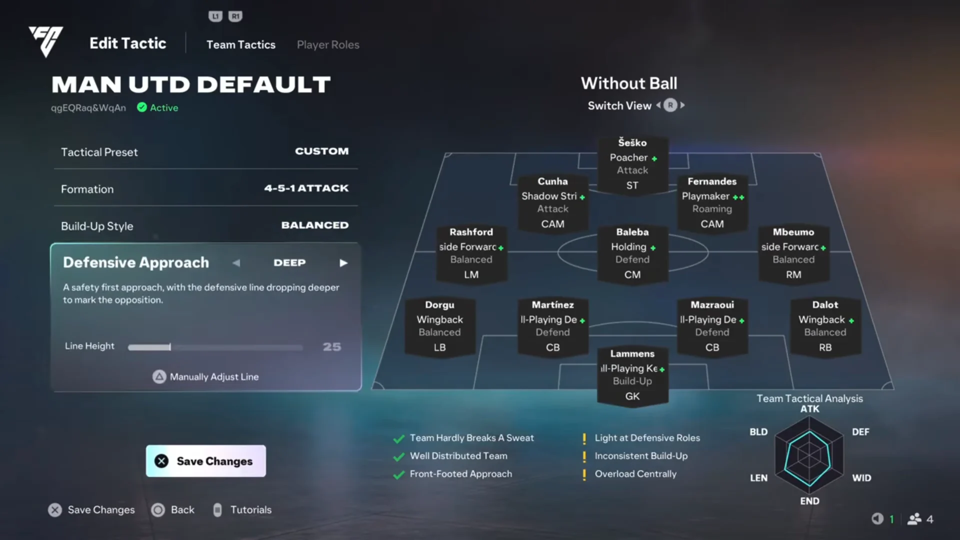 Team Tactics Setup