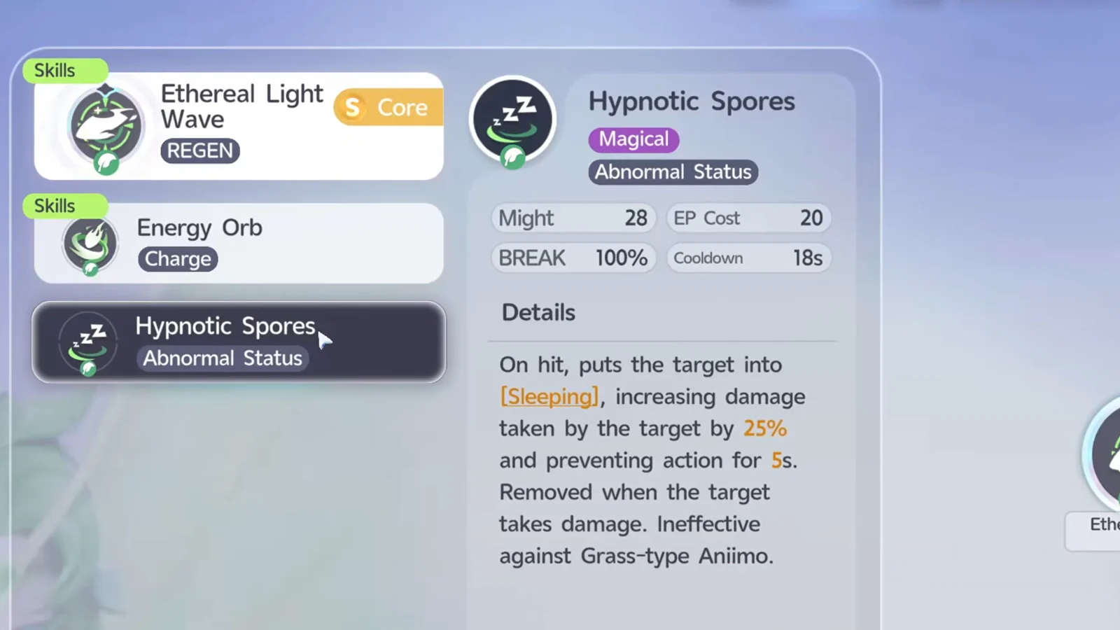Skill: Hypnotic Spores