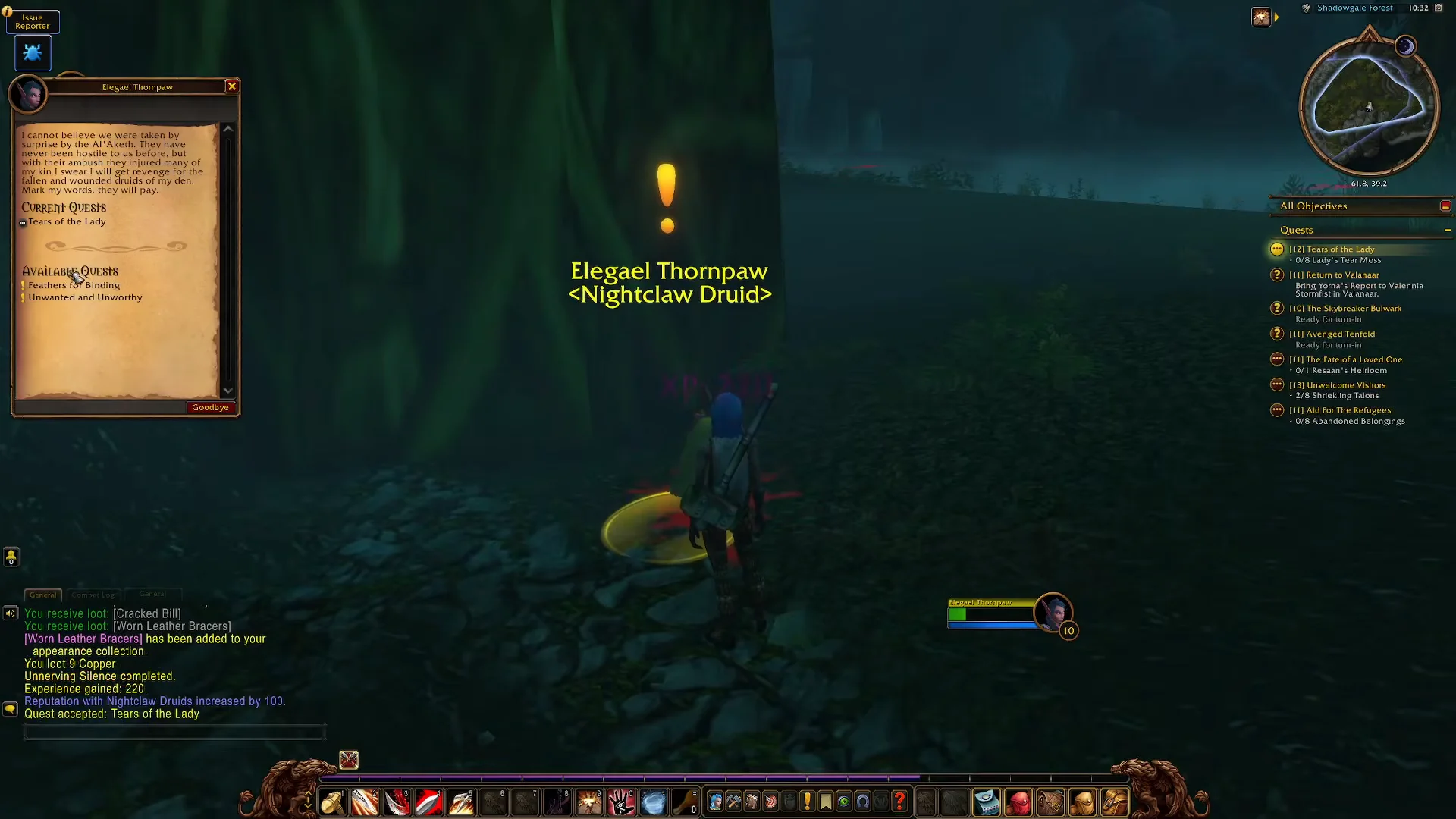 Turning in Quest to Elegael Thornpaw