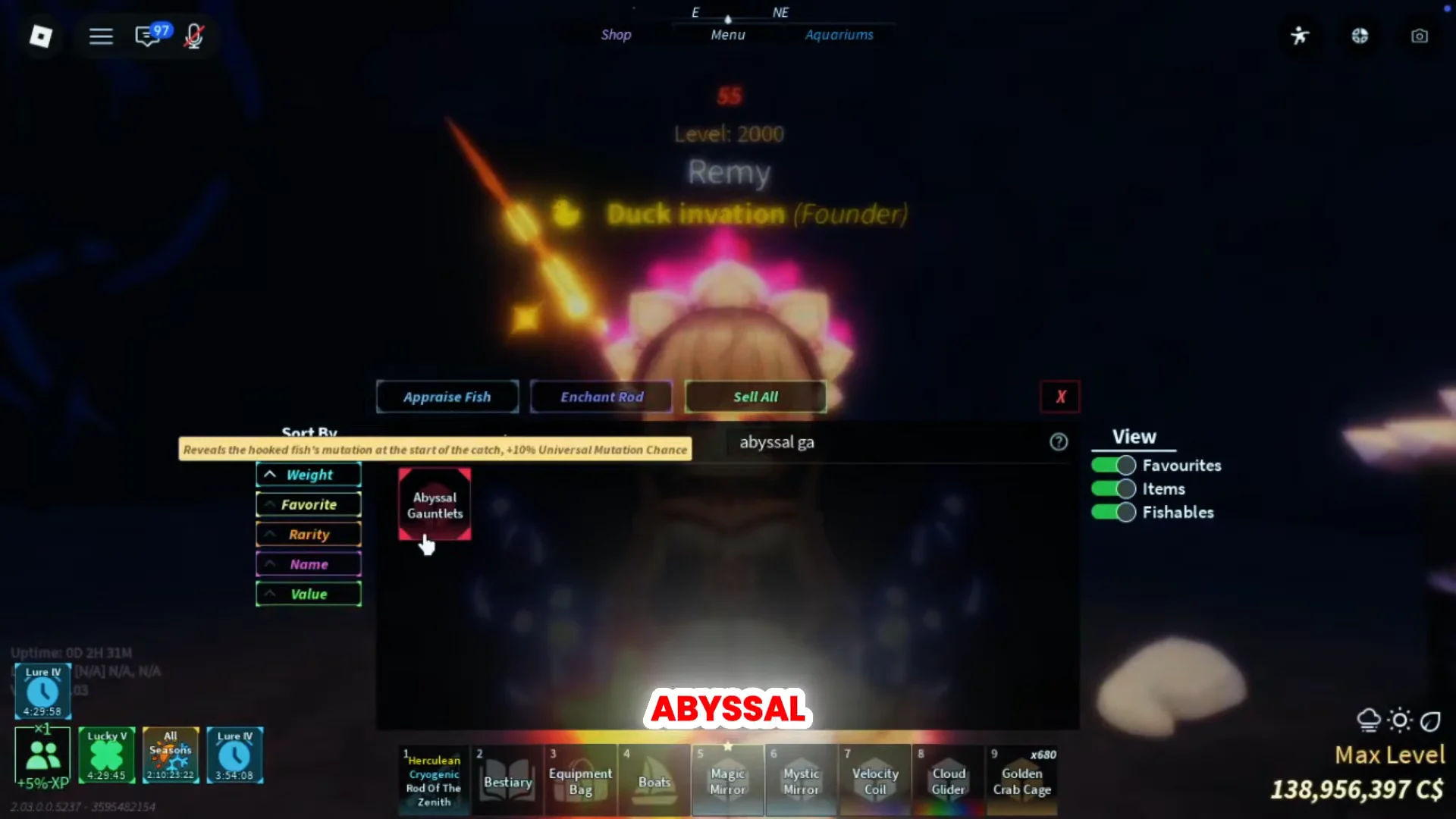 Claiming Abyssal Gauntlets