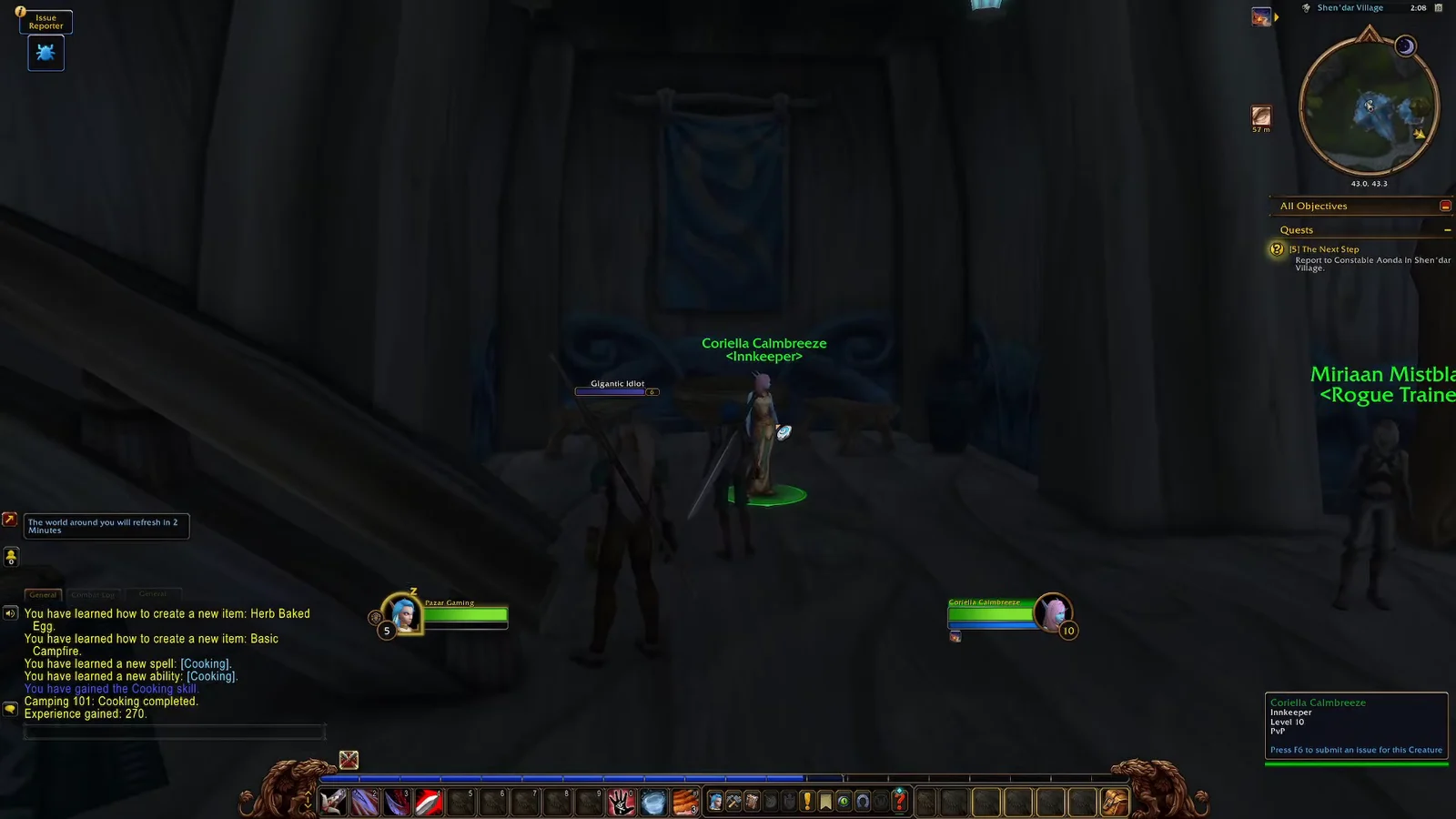 | Interacting with the Innkeeper