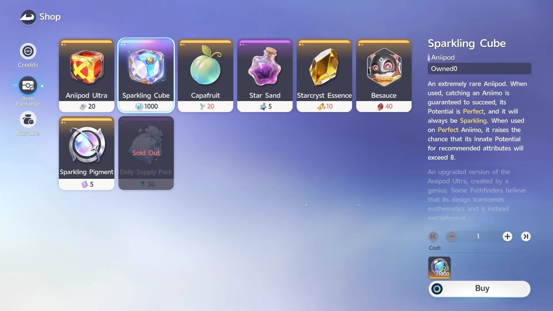 Credit Shop & Item Rewards