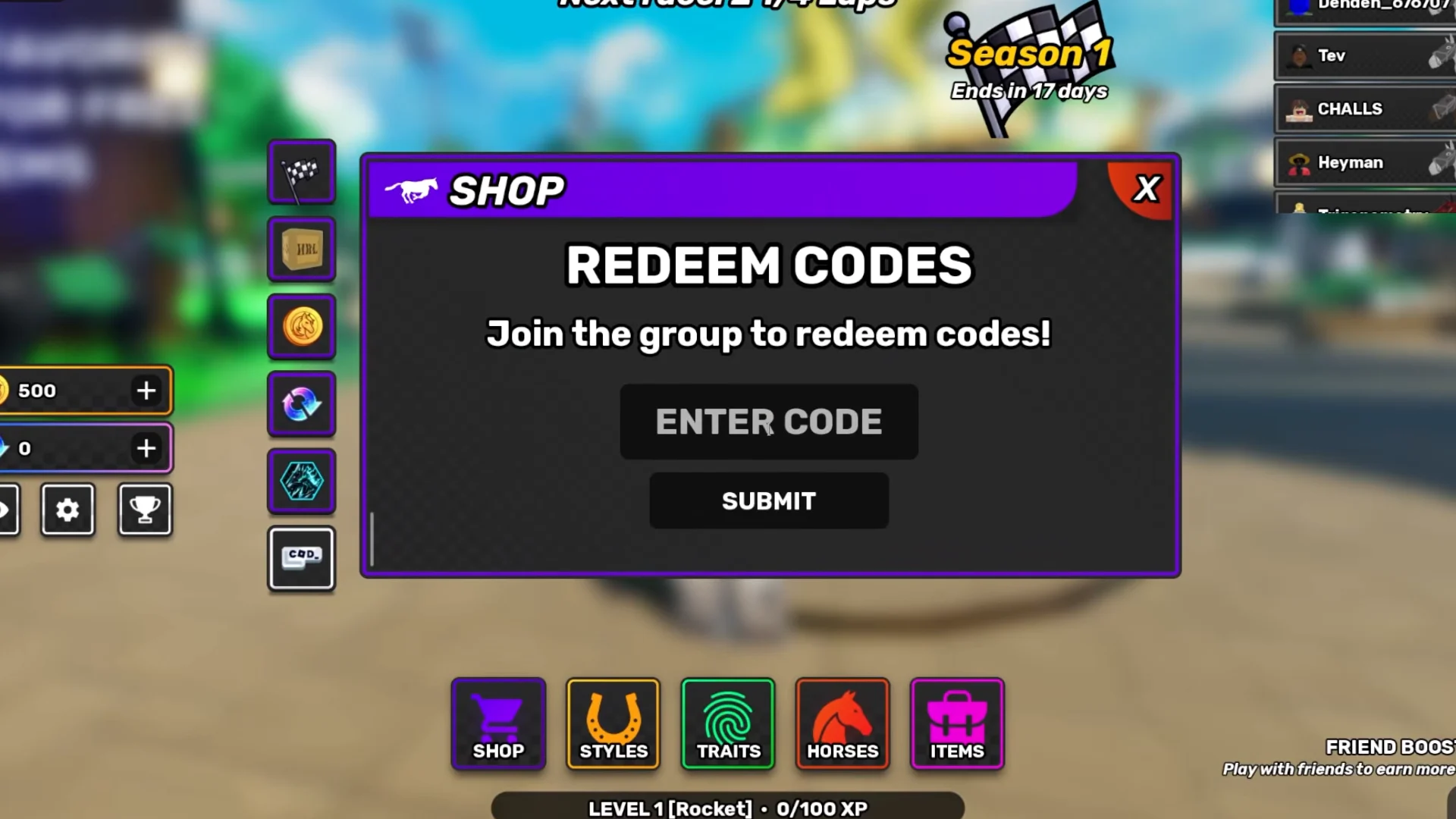 Accessing Codes in Shop