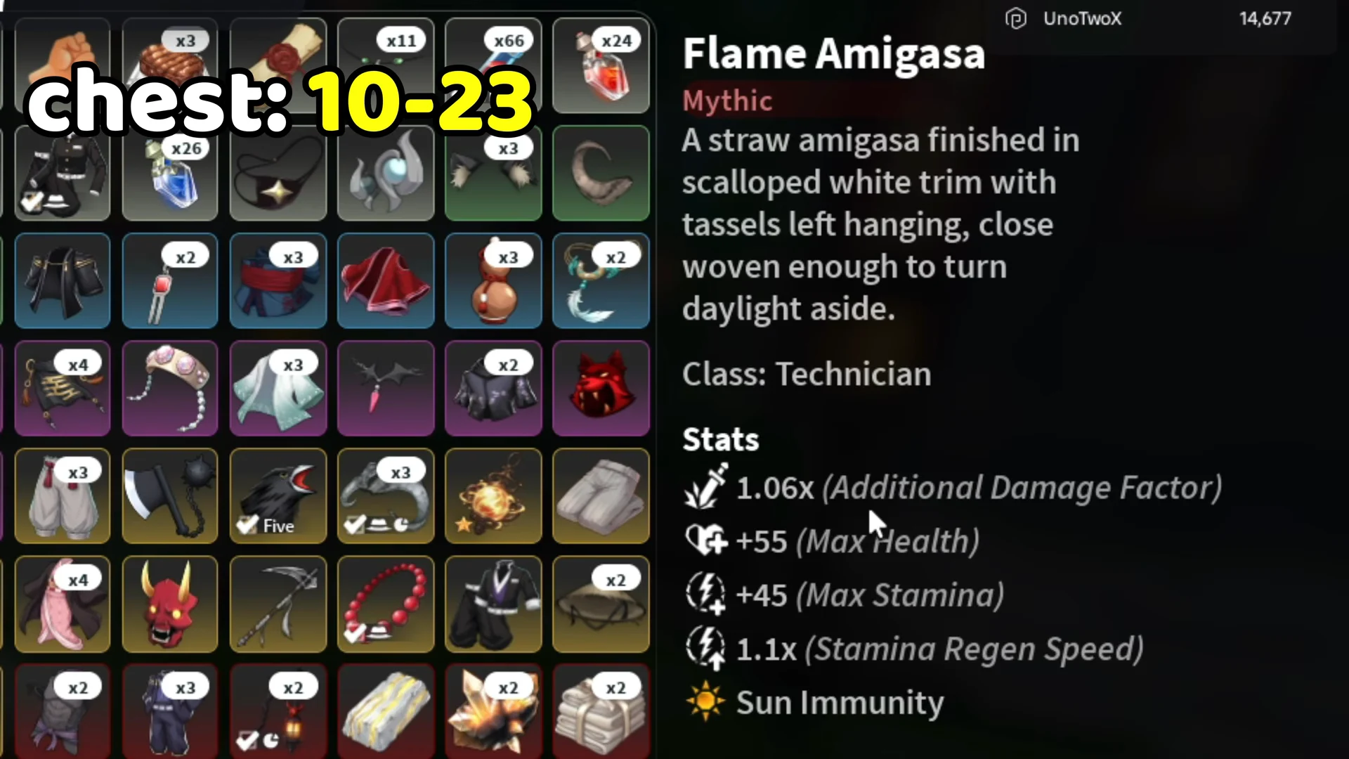 Inspecting 2x Luck Gear in Inventory