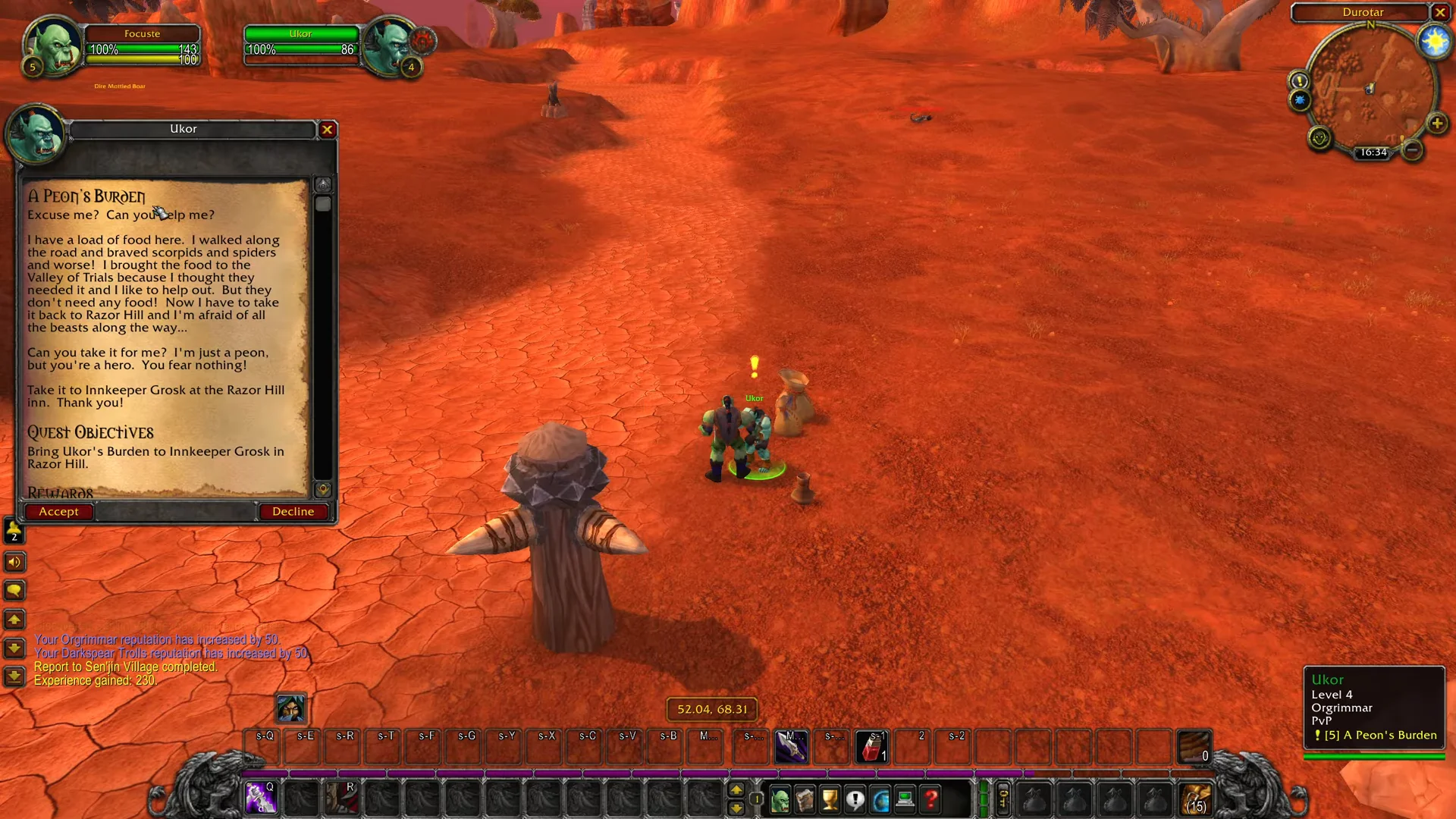 Accepting Quest from Uktor