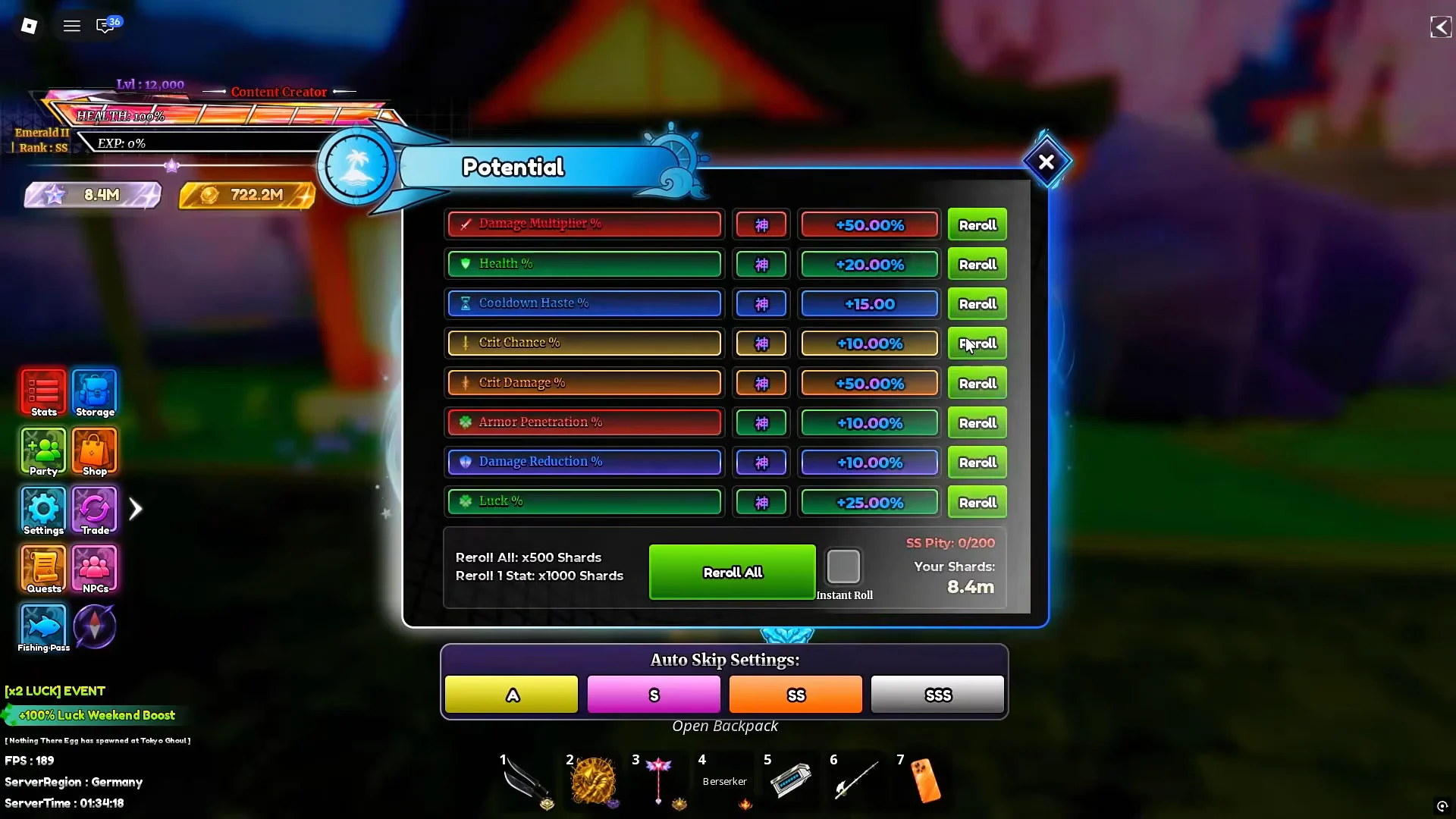Potential Stats