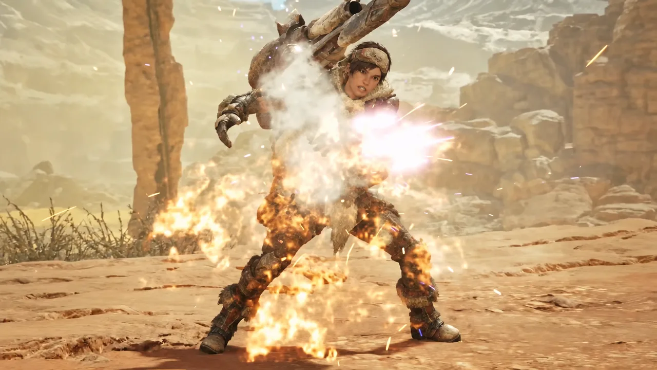 Ranged weapon fire lighting up a monster during a boosted sequence