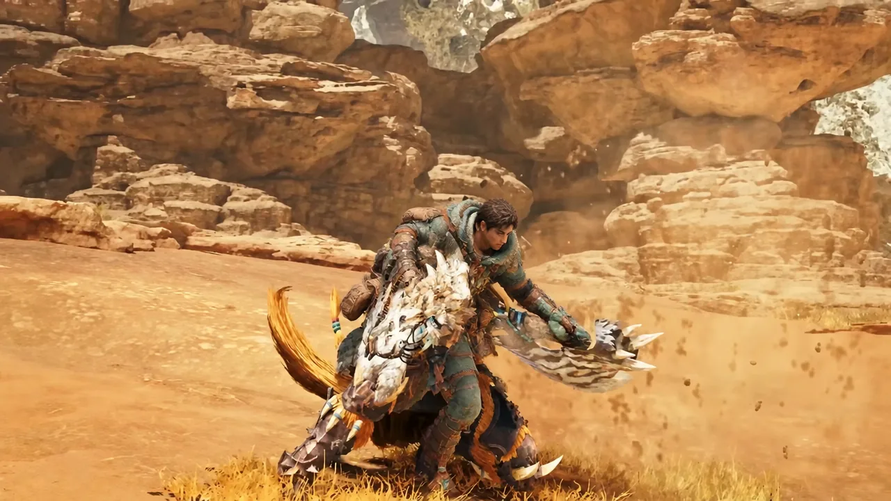Boosted Sword and Shield attack closing distance on a monster in Ascendance