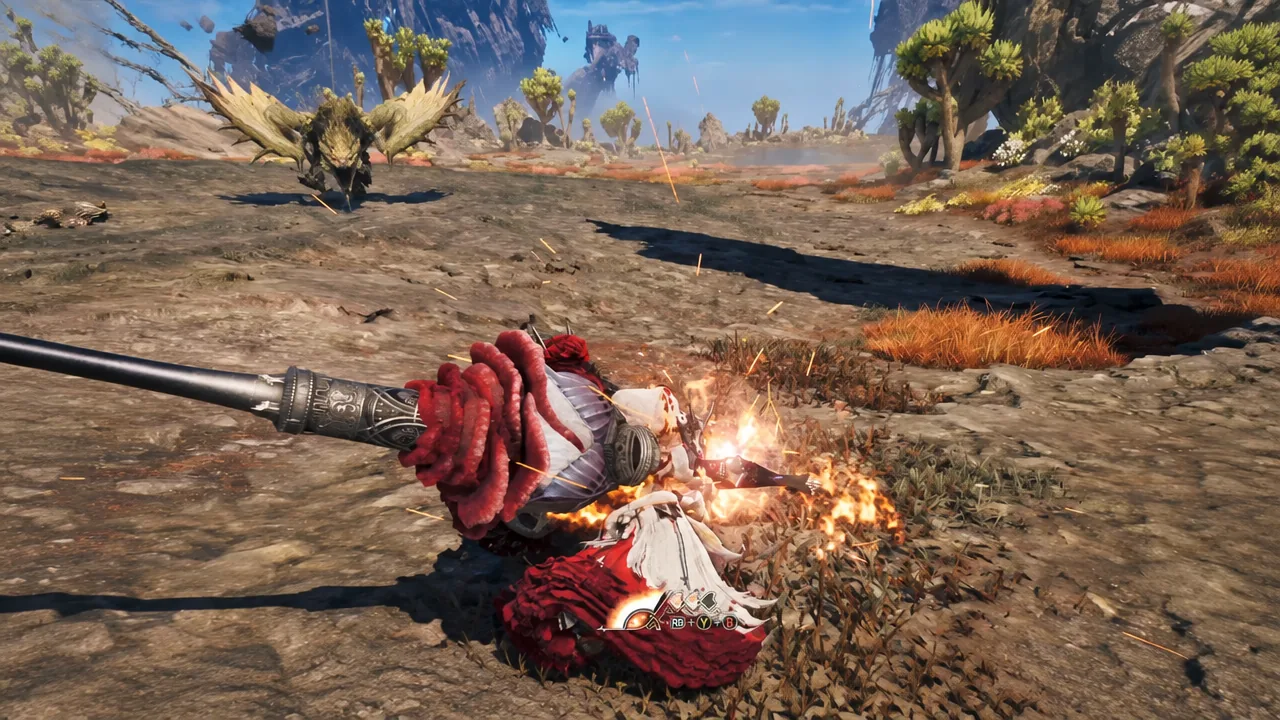 Hunter mid-attack with the Boost Driver controller prompt shown at the bottom of the screen