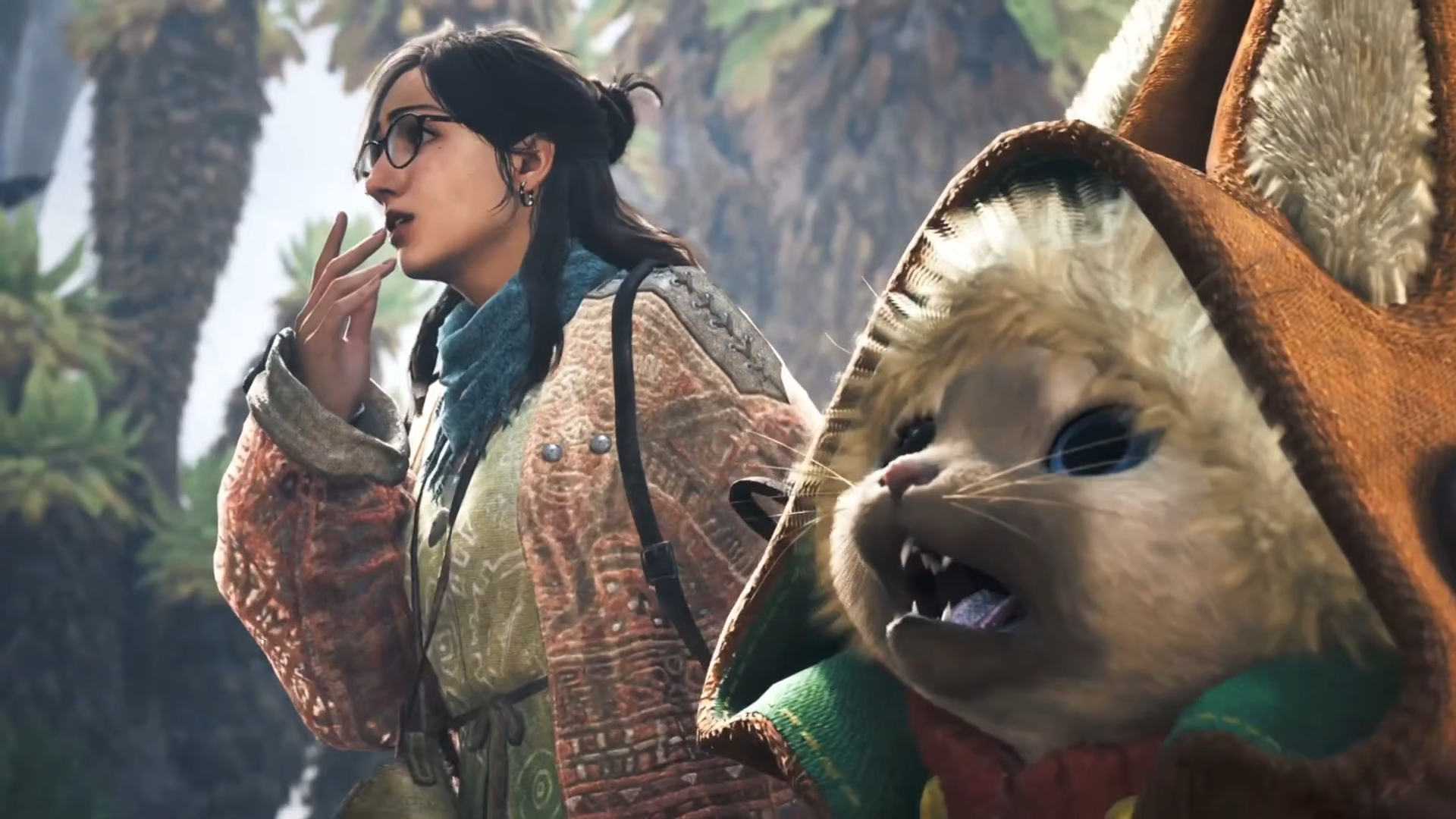 A bulky unnamed wyvern squares off against a Rathian in the Ascendance trailer