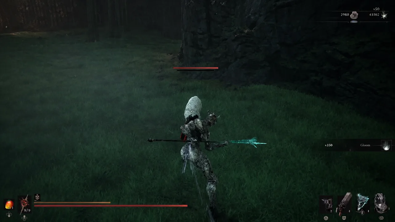 Combat in the sheep pen with an enemy health bar visible above the HUD